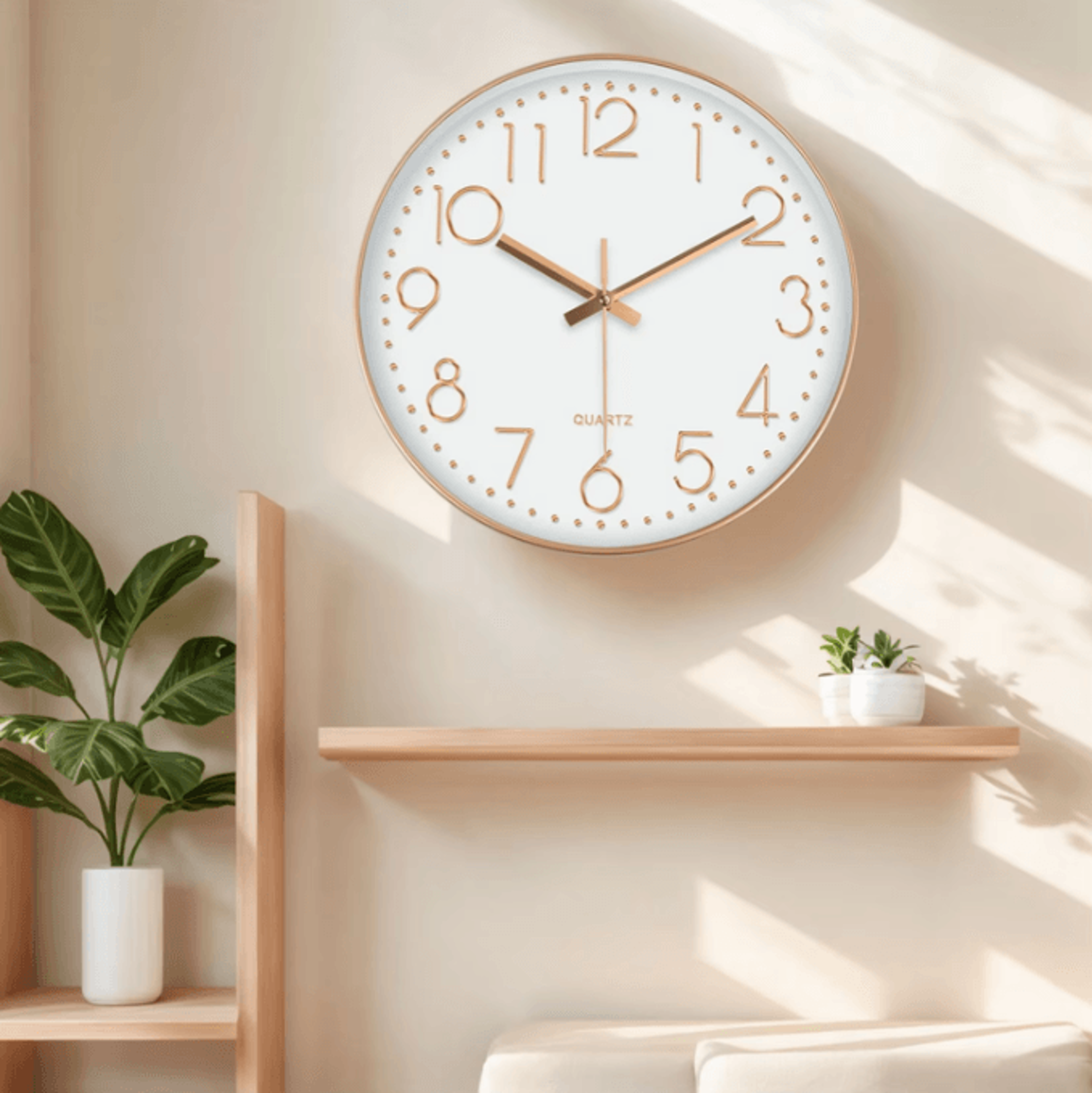 minimalist silent quartz wall clock – modern no-ticking decor (8/10/12 inch)