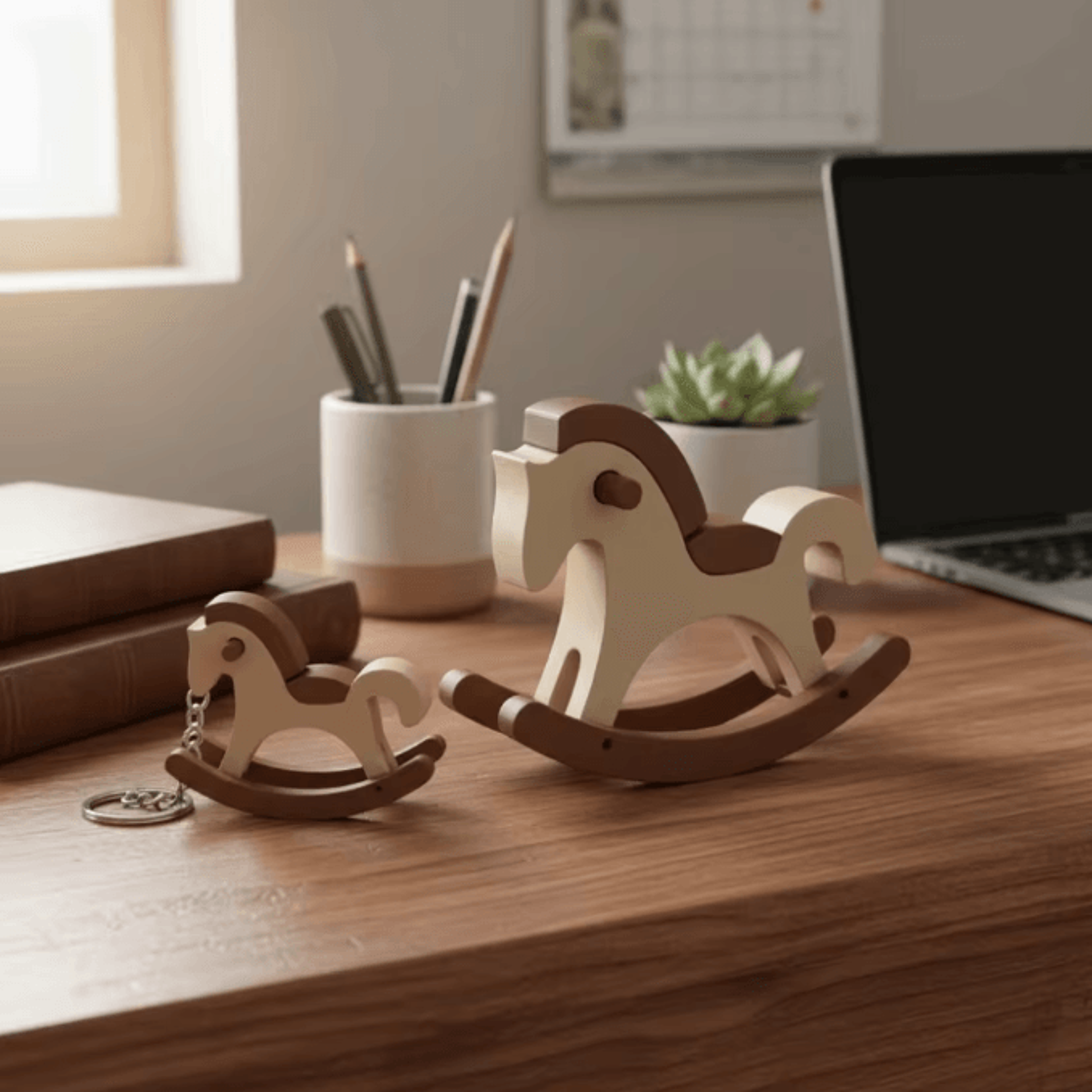 chinese style 3d printed swinging pony ornament for desktop and home decor