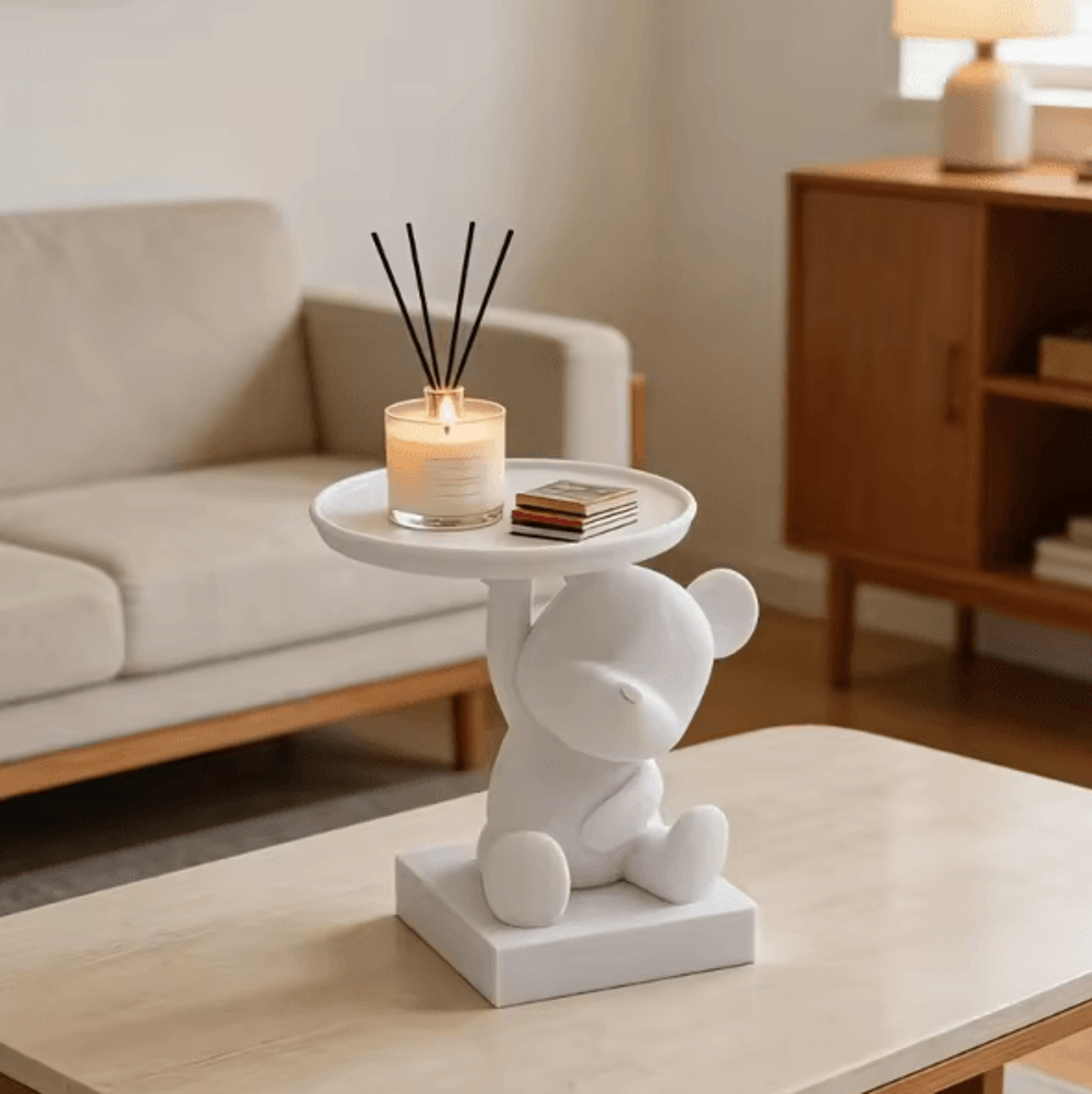 cute bear trinket dish organizer for desk nightstand and home decor