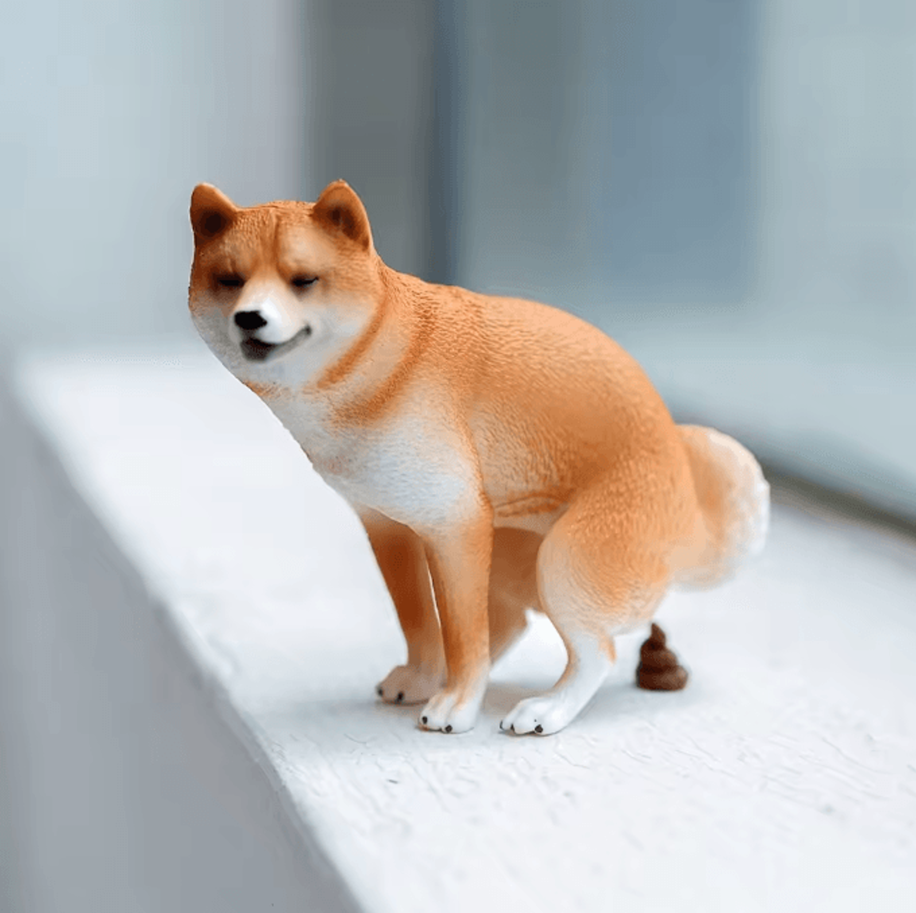 funny shiba inu figurine set with toilet theme desktop decor and collectible display