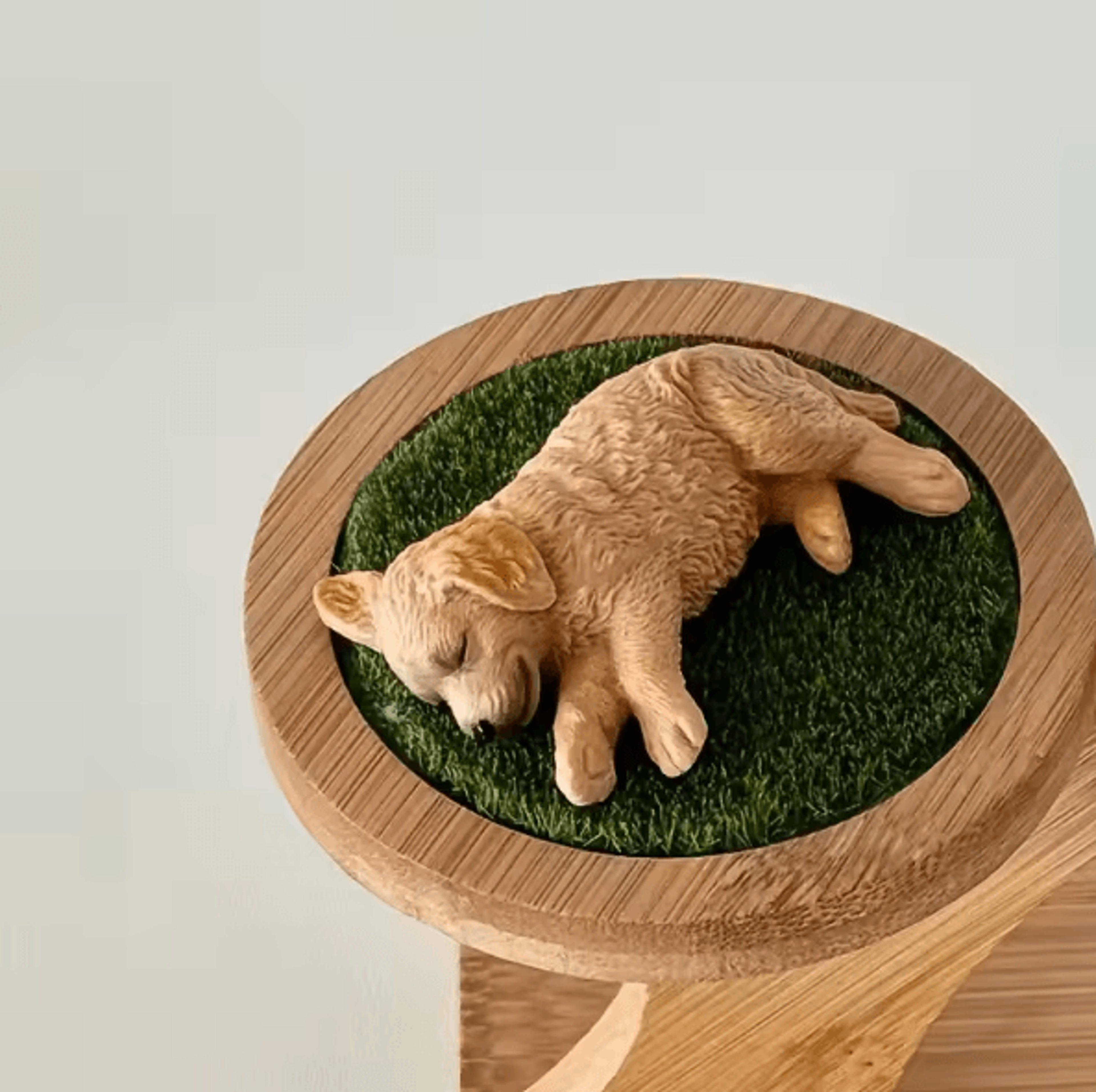 realistic sleeping golden retriever and labrador figurine set for car and desktop decor