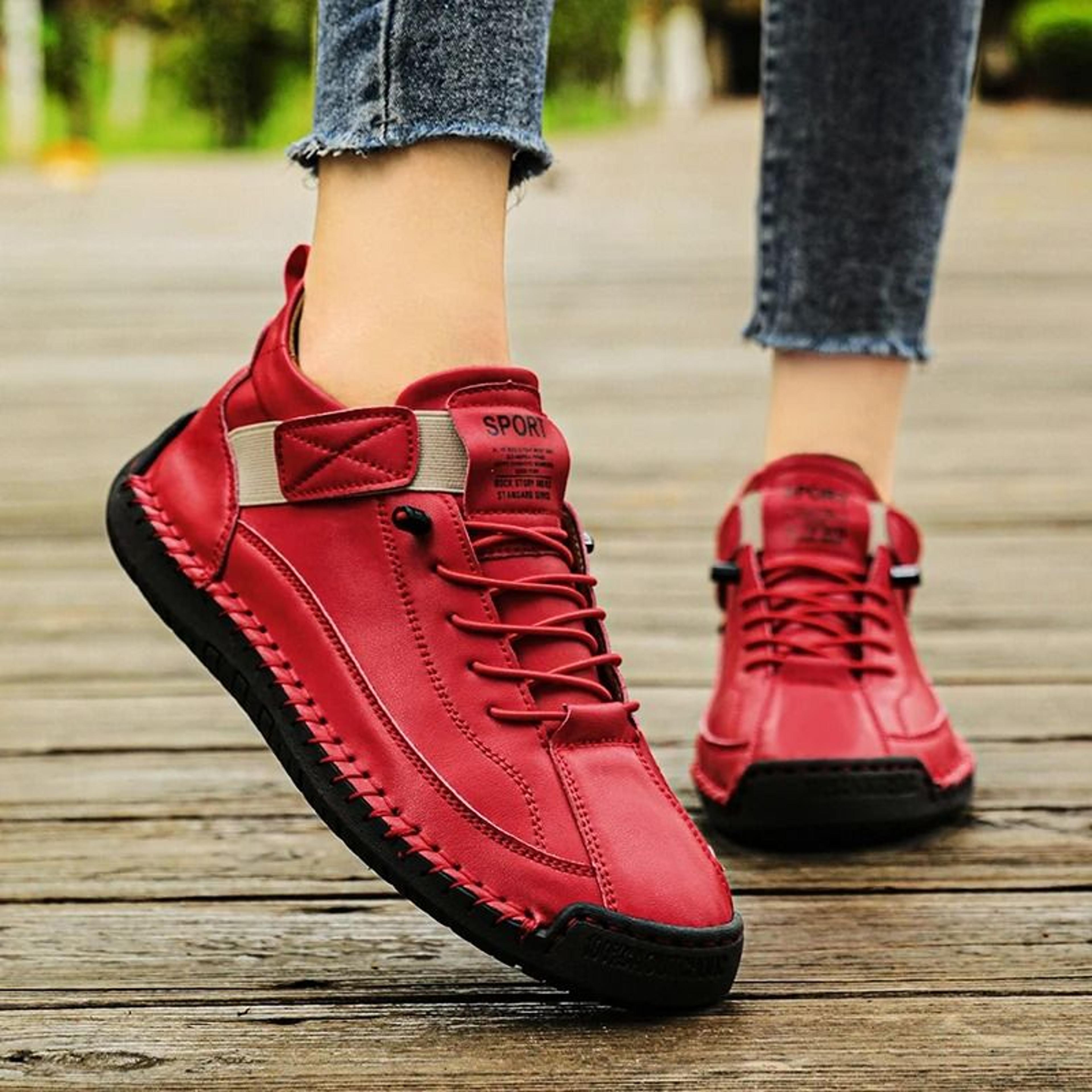 women's handmade leather mid top casual sneakers