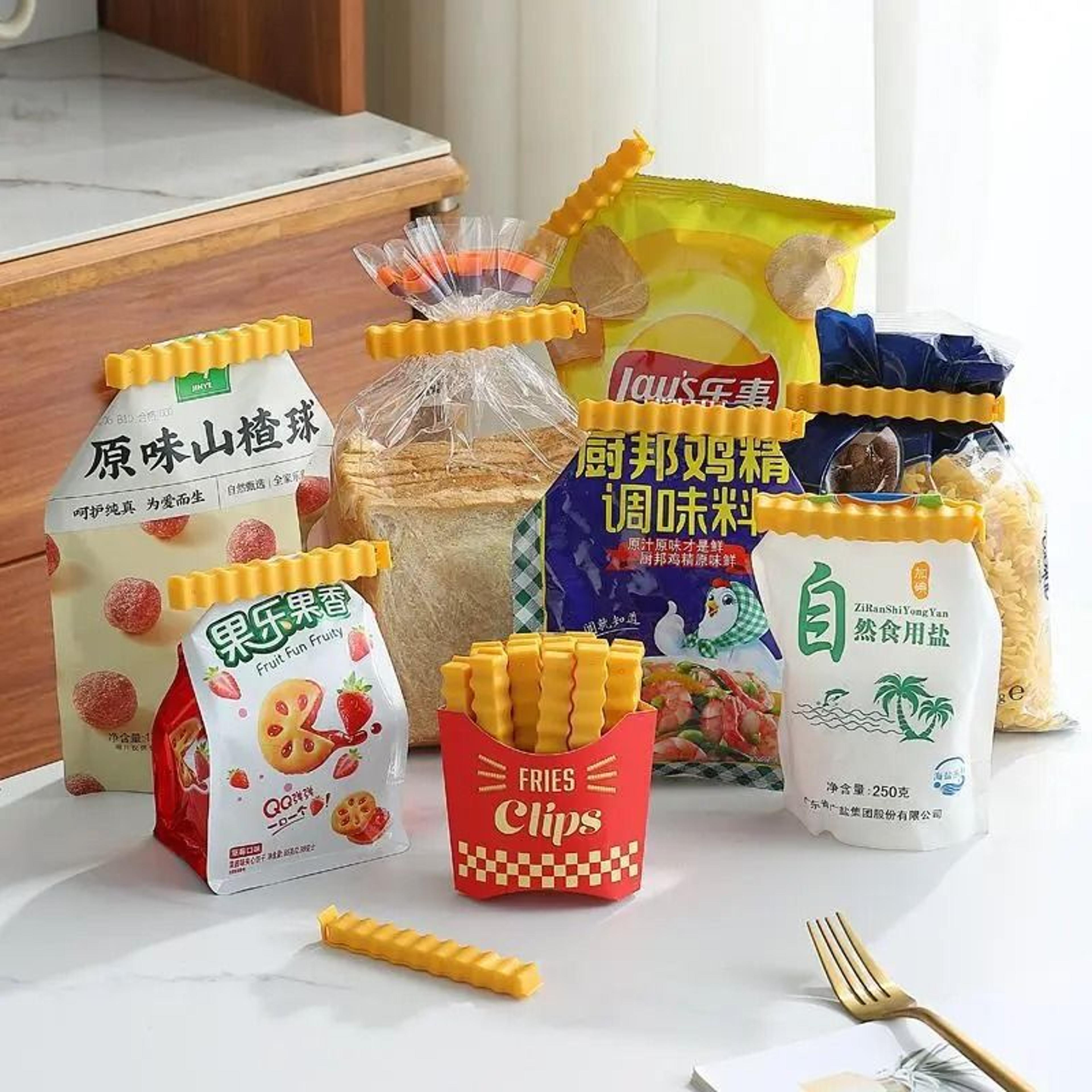 french fry magnetic bag sealing clips set