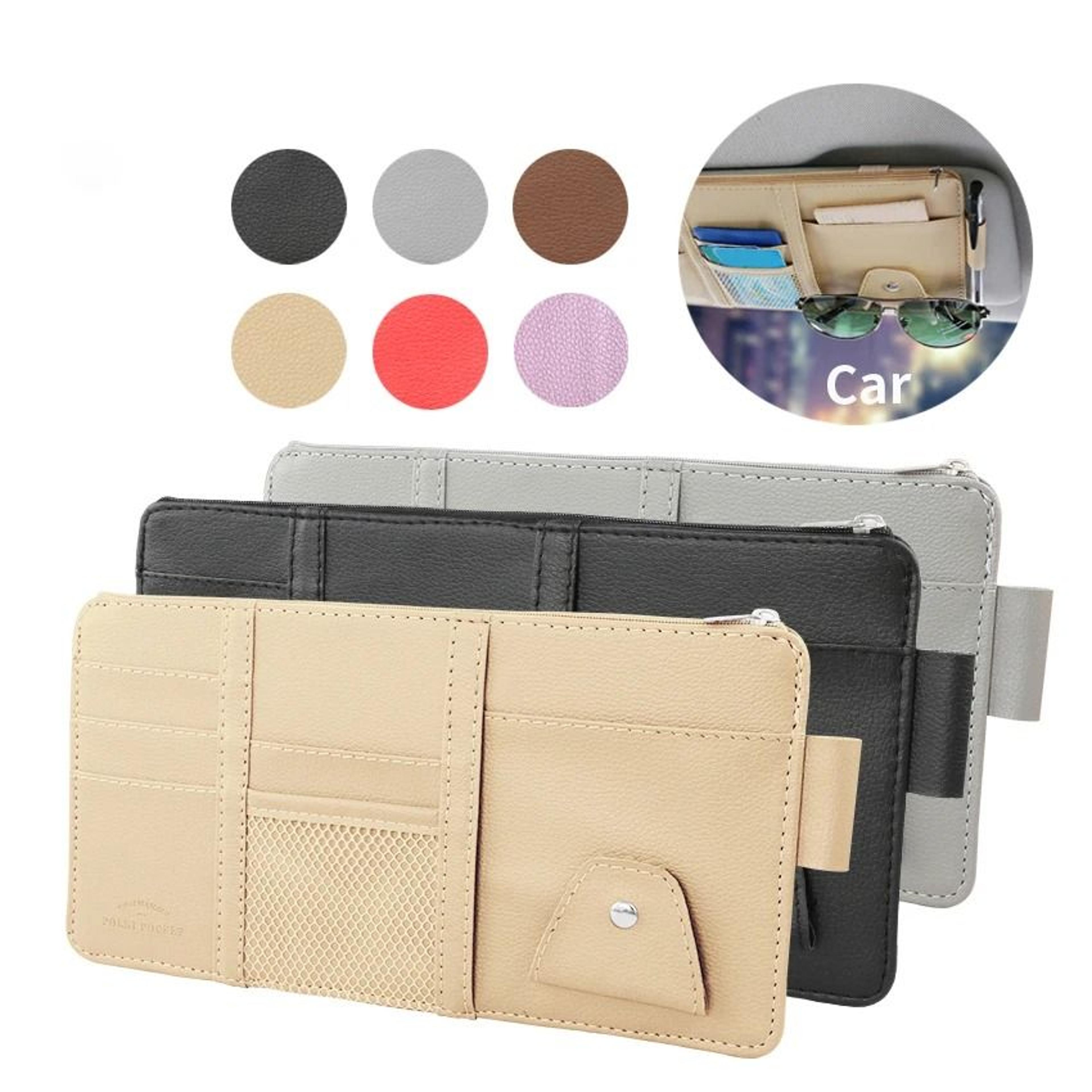 car sun visor organizer with multi-pocket storage