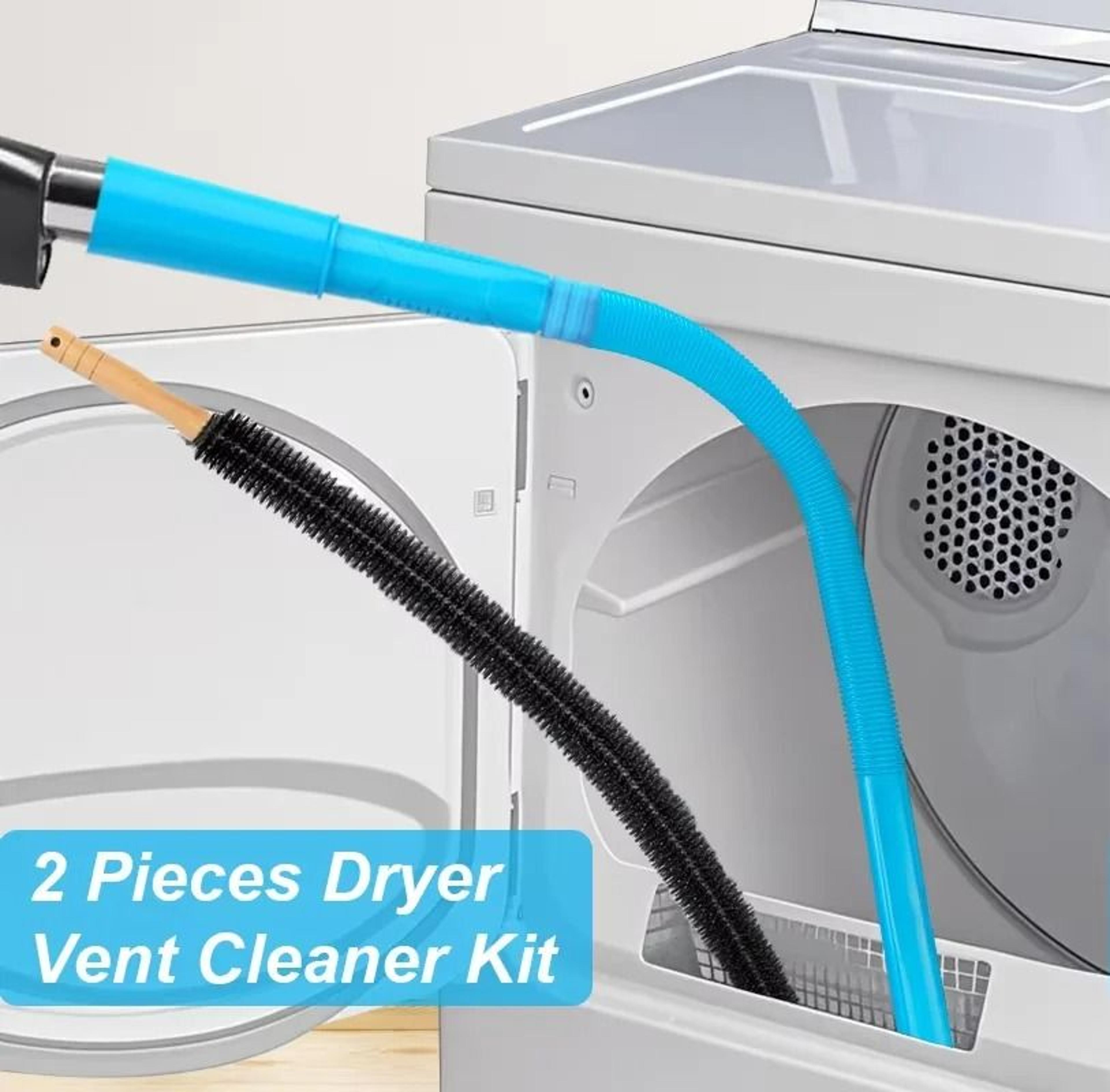 2-piece dryer vent cleaner kit for vacuum cleaners