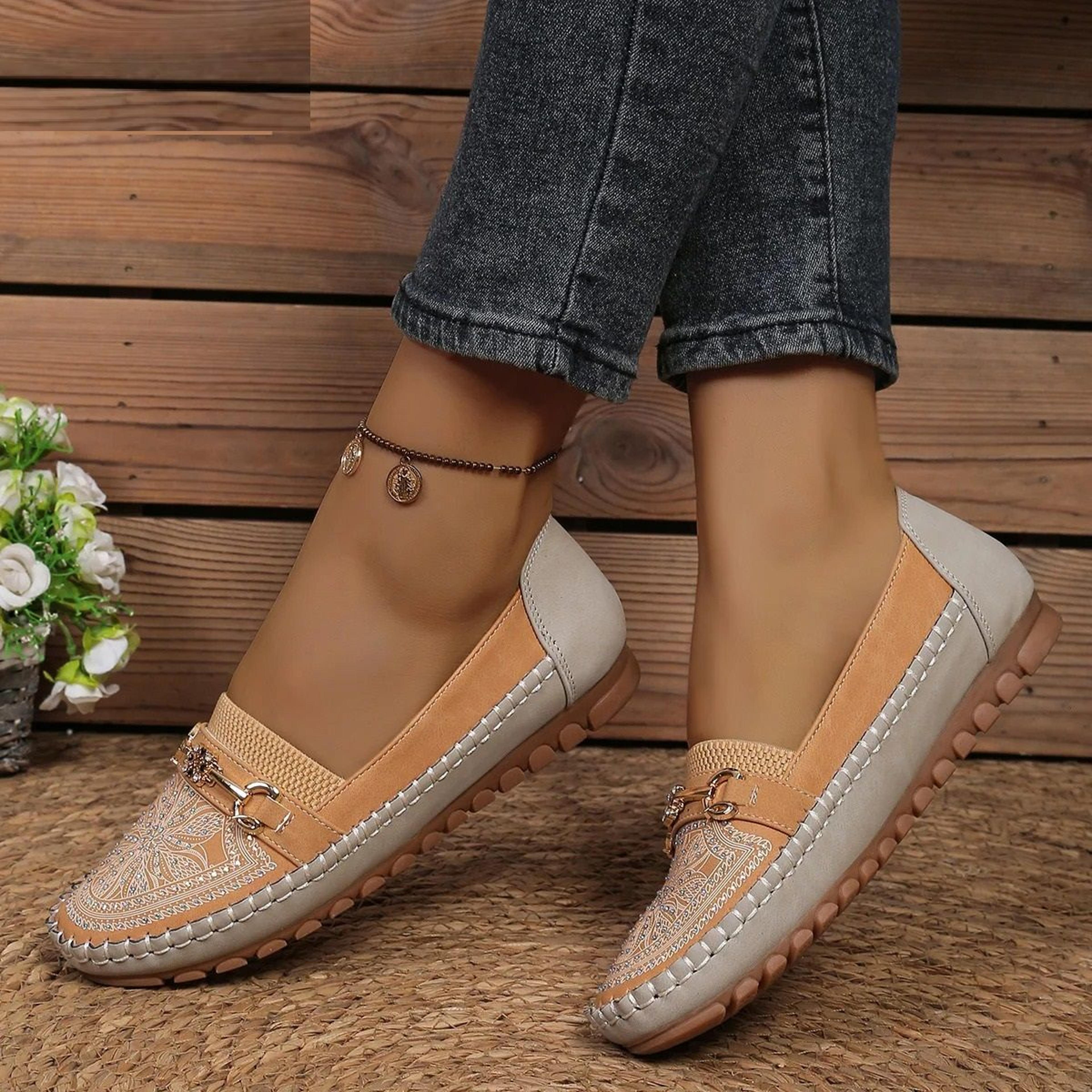 women's wide fit rhinestone chain loafers