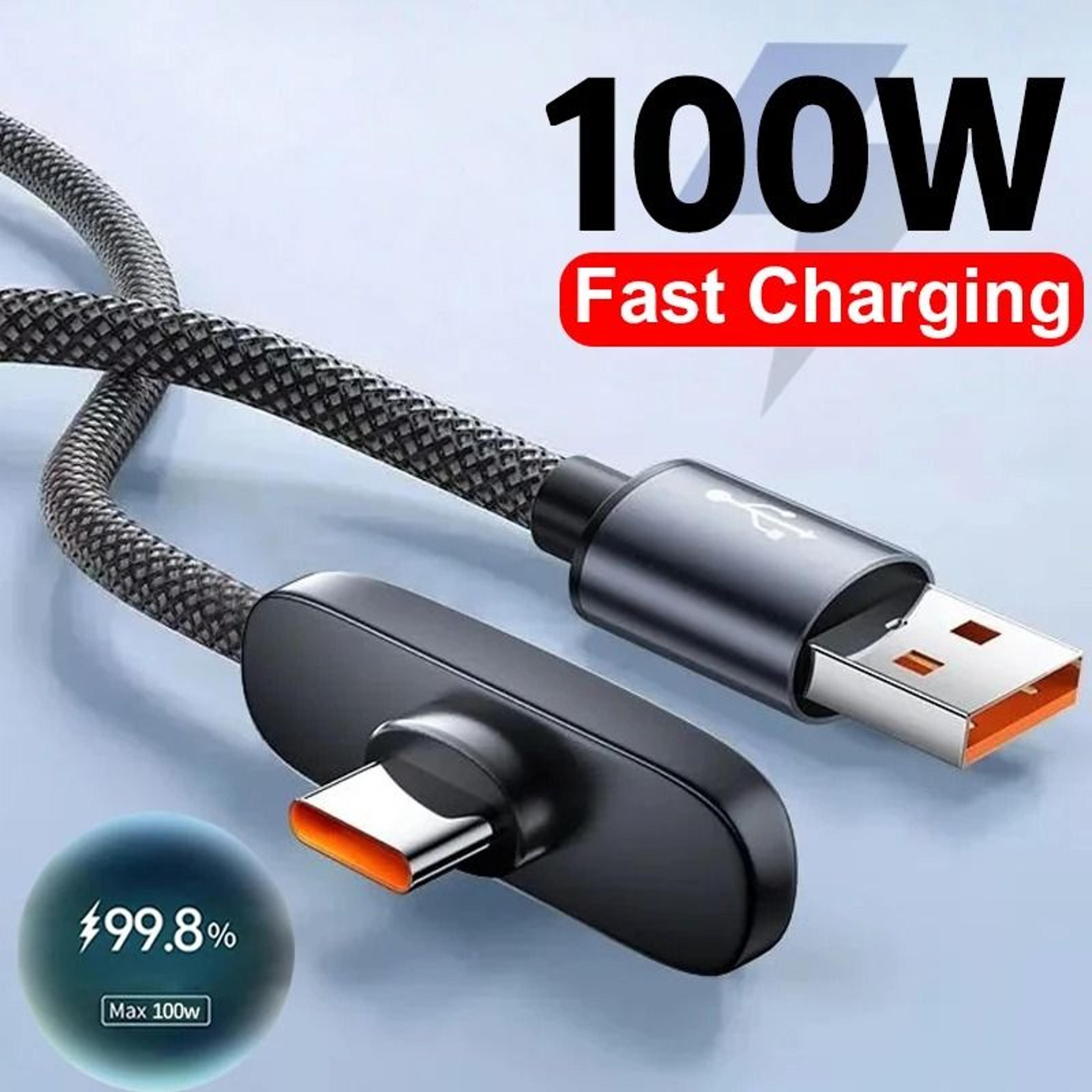 100w right angle usb c fast charging cable
