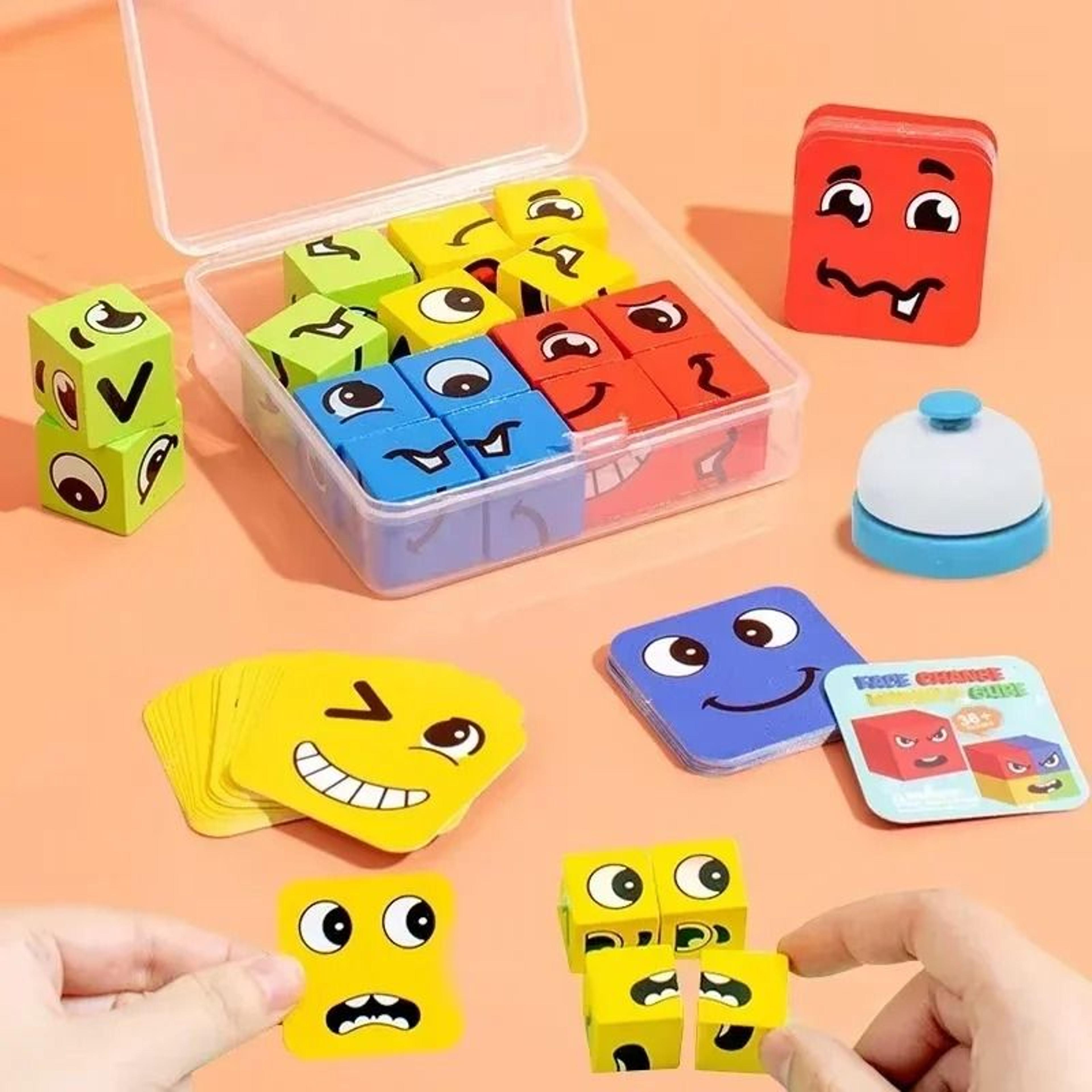 montessori face changing puzzle block game