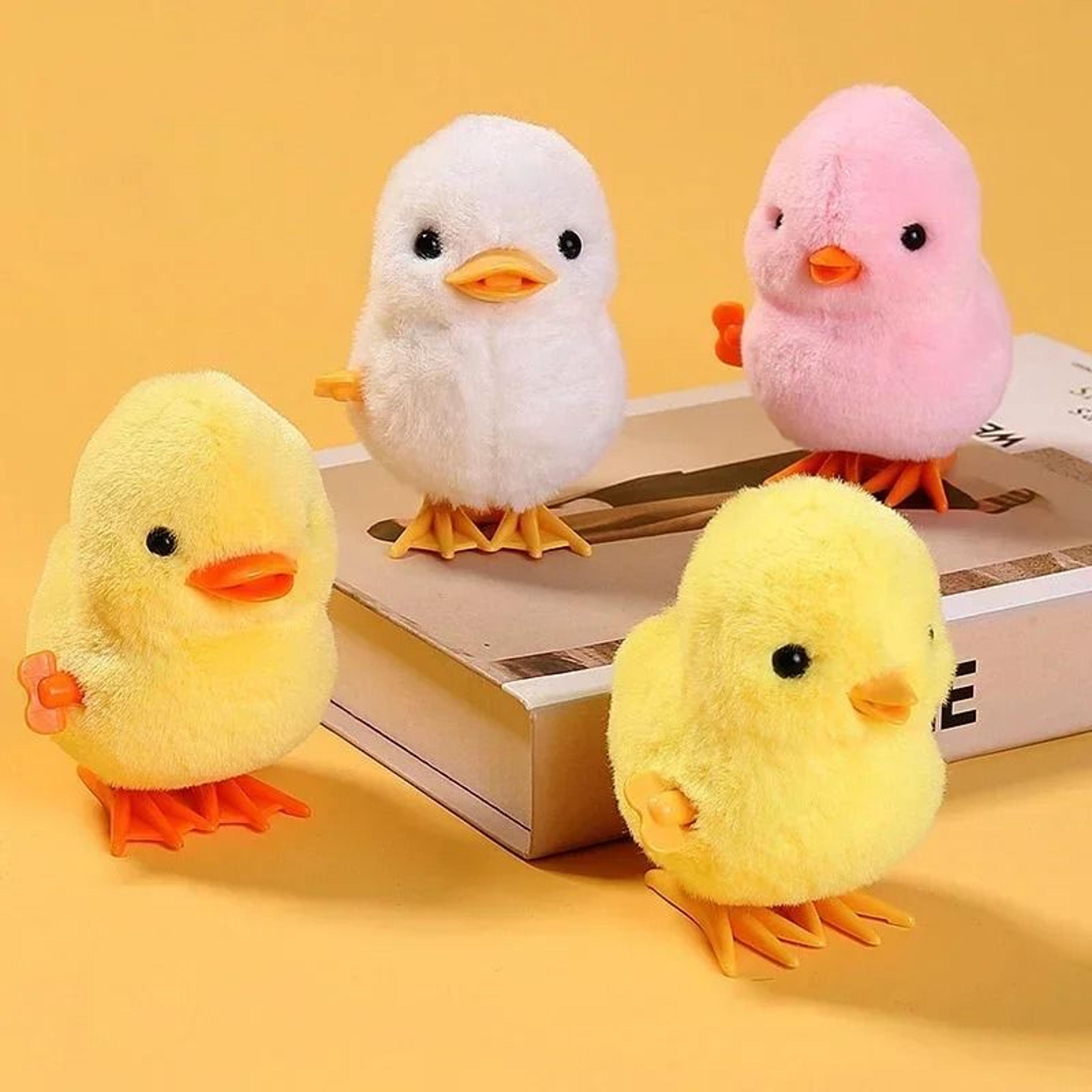 wind up walking chick plush toy