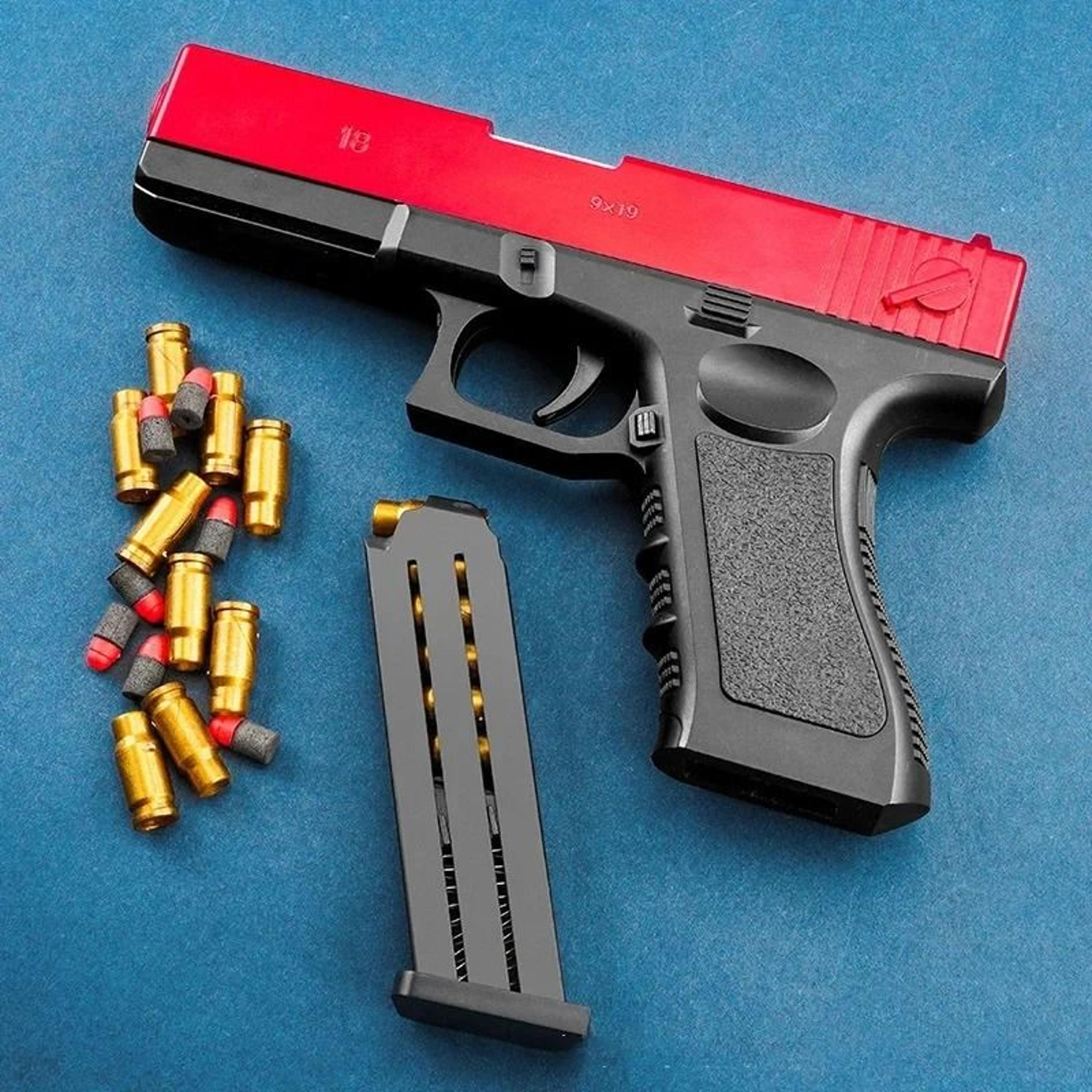 foam dart blaster toy pistol with shell ejection