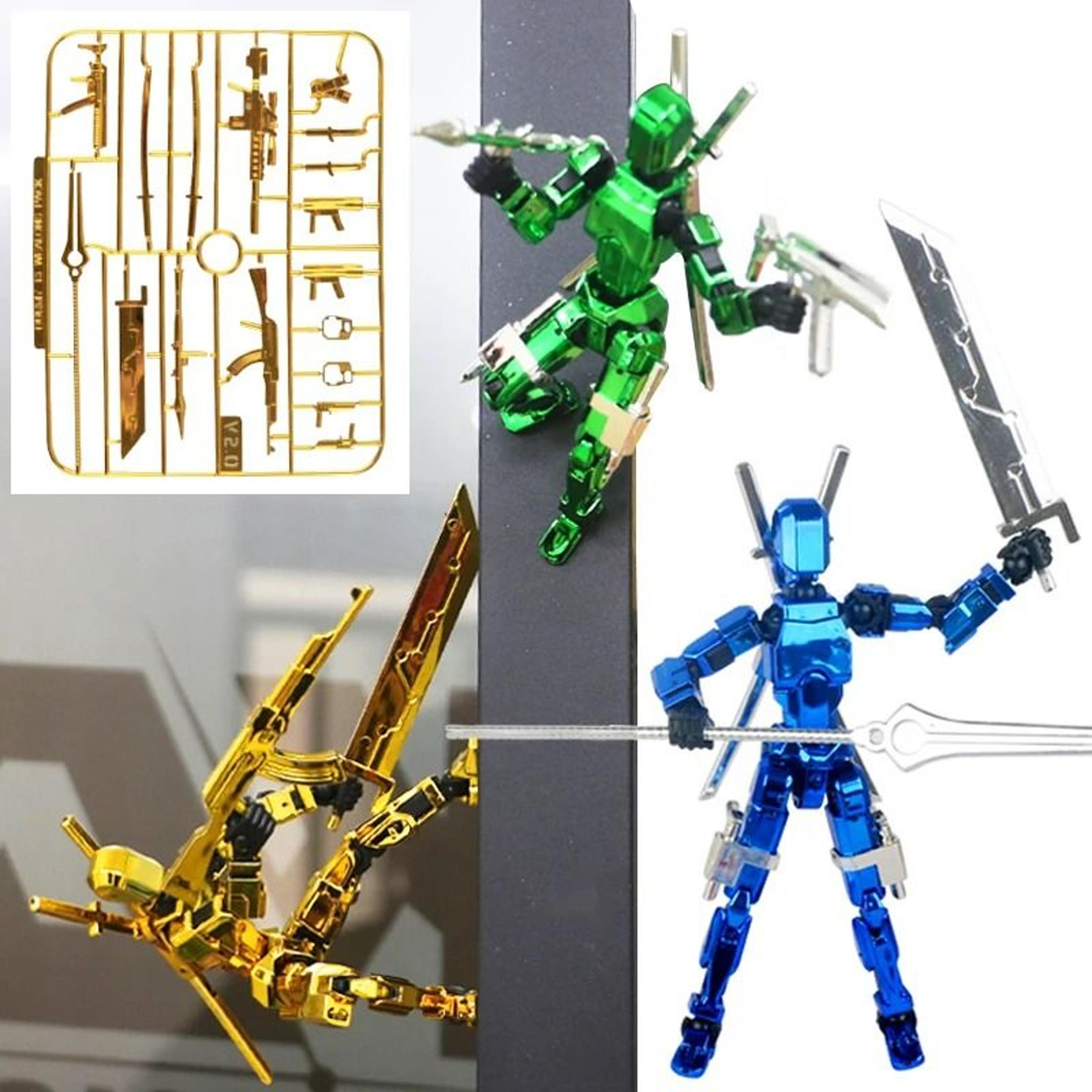 titan t13 articulated robot and dog figure set