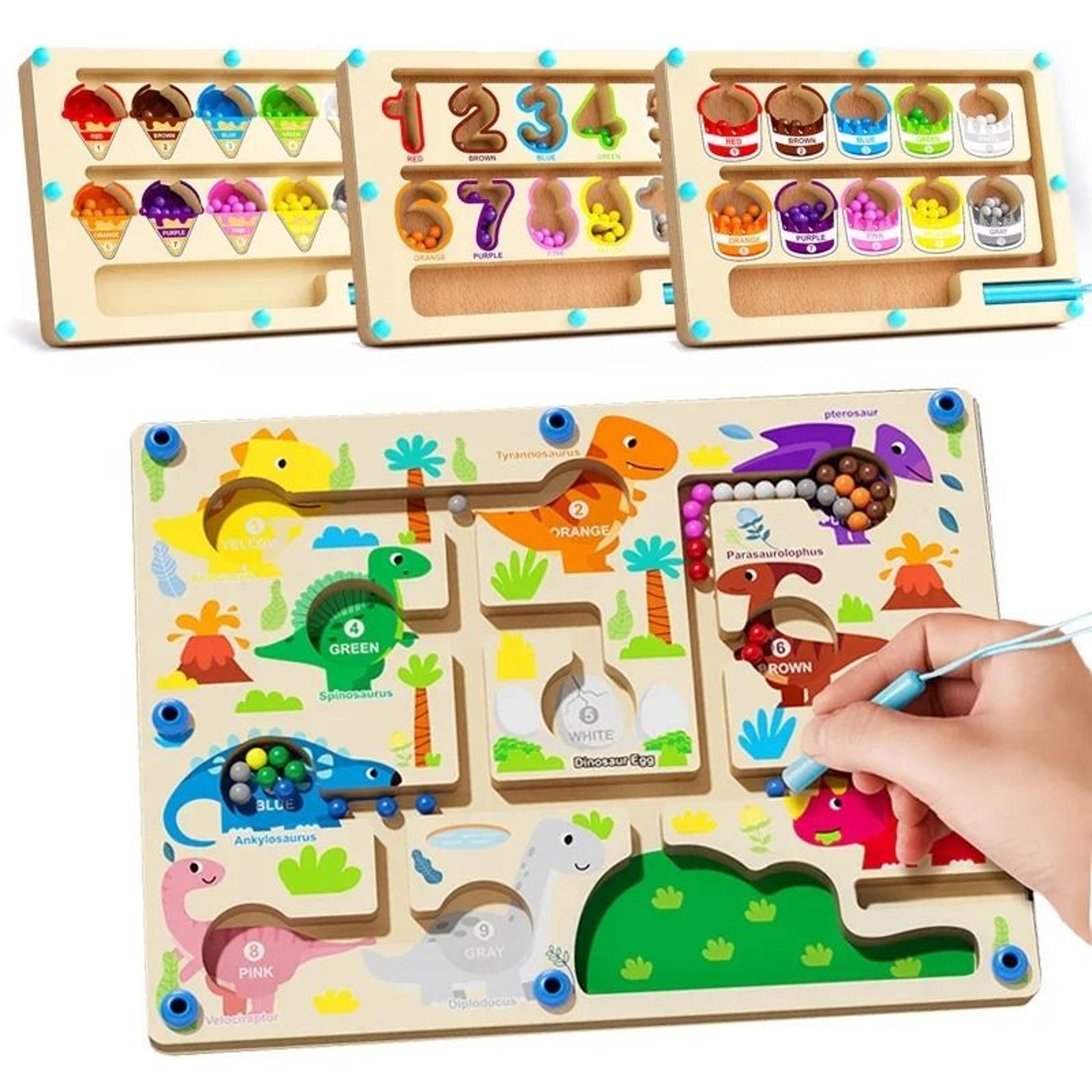 montessori magnetic color sorting maze wooden learning toy