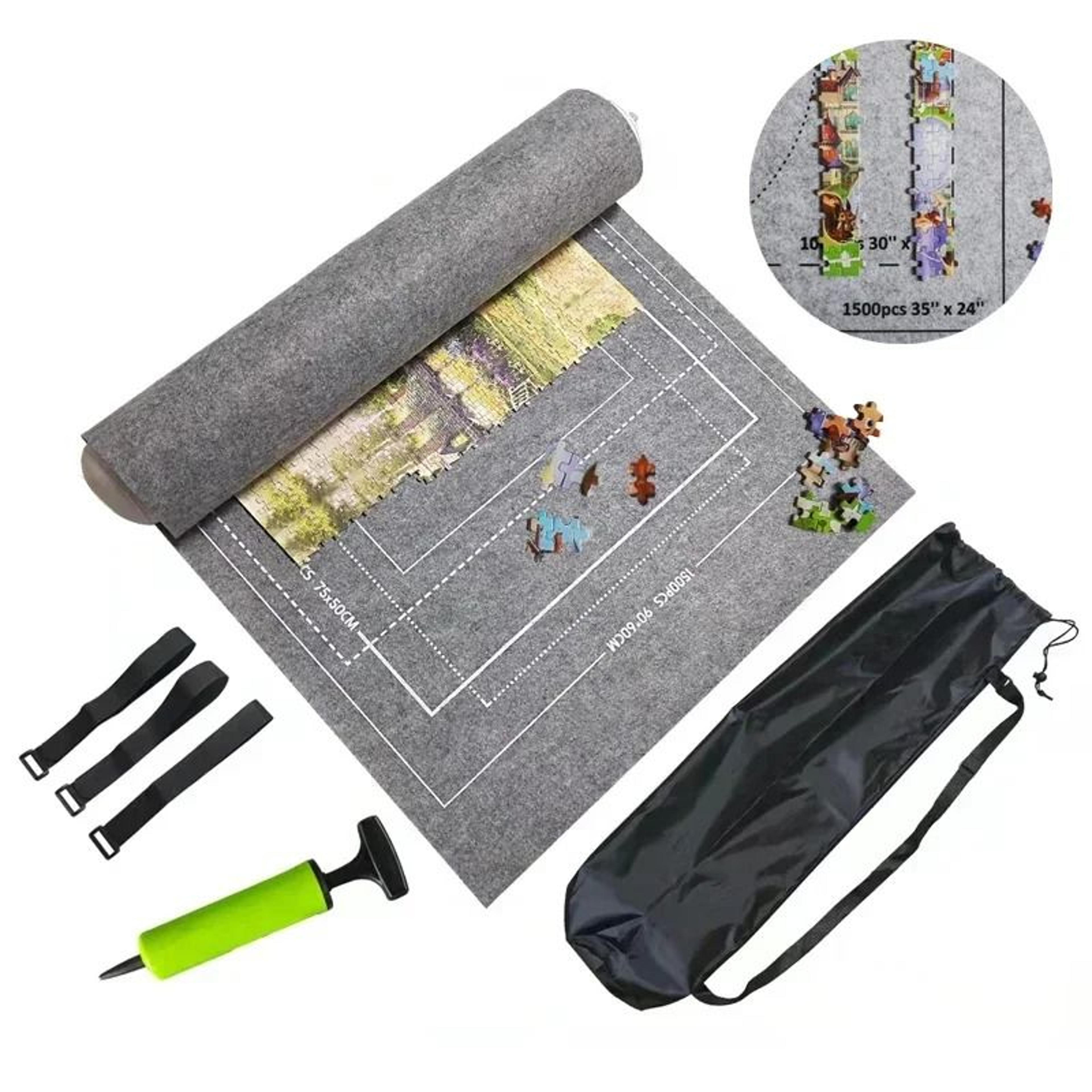 portable puzzle roll up mat for up to 1500 piece jigsaw puzzles