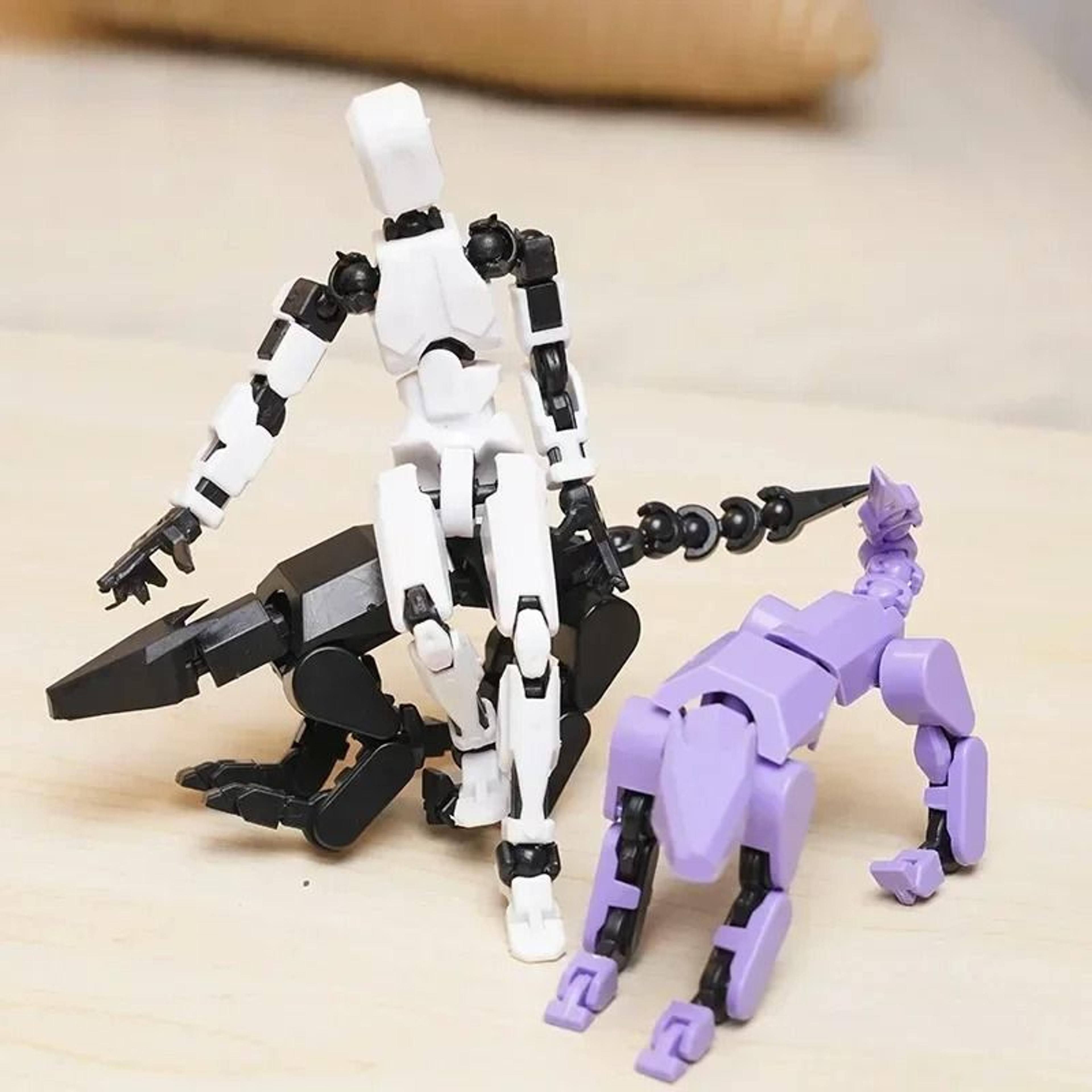 shapeshift robot and dog action figure set multi jointed poseable toy