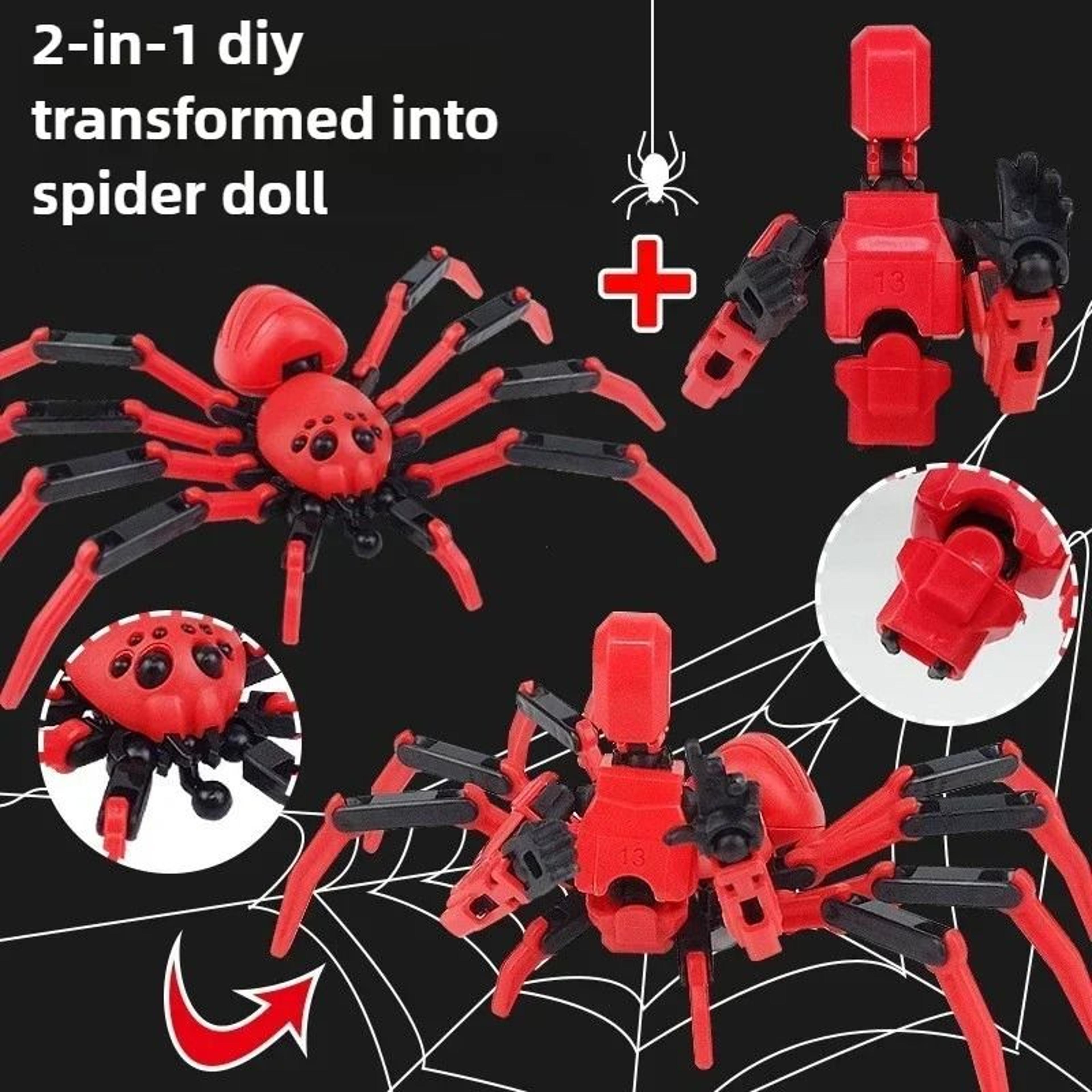 articulated robot spider toy with suction cup 3d printed collectible
