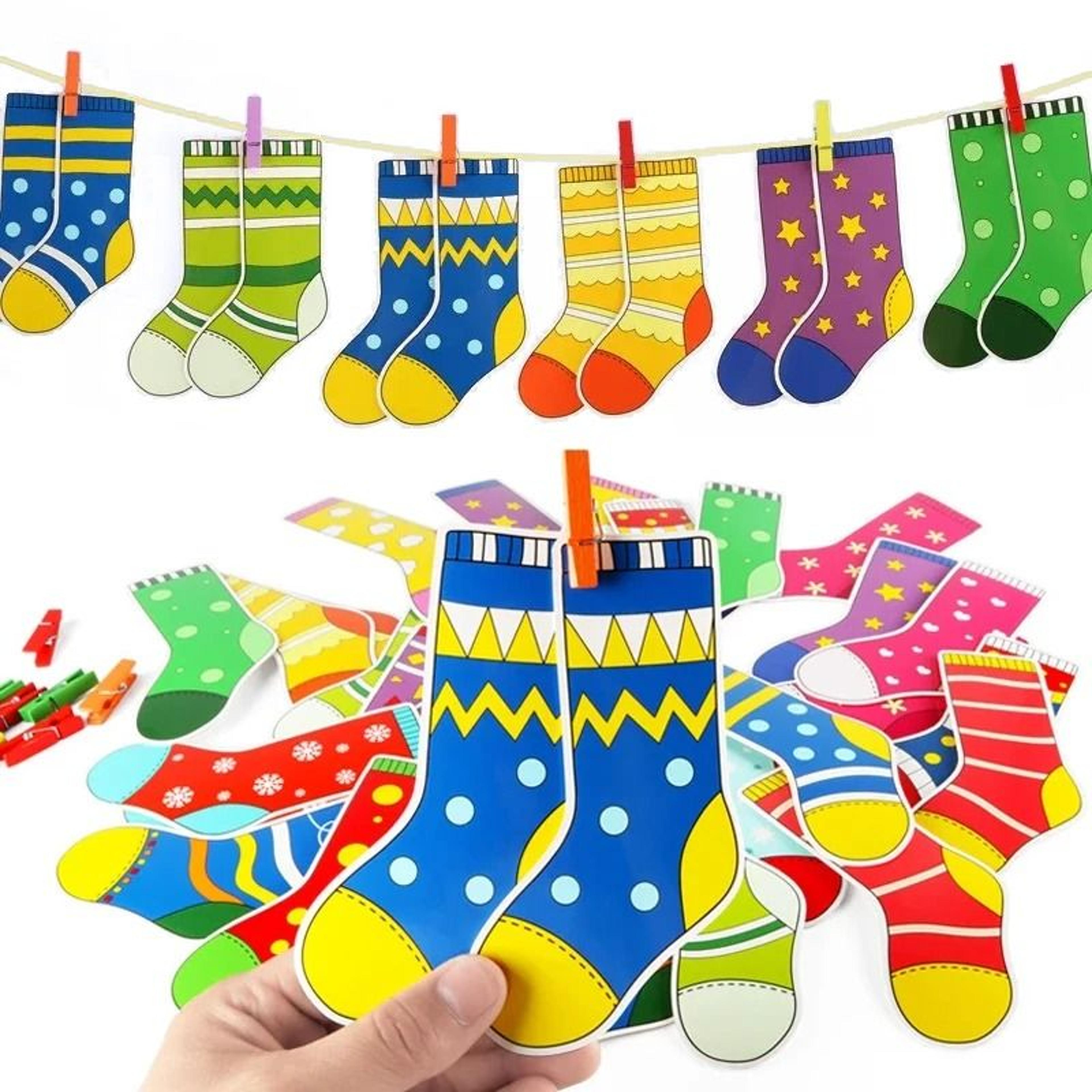 montessori color matching sock game fine motor learning toy for toddlers