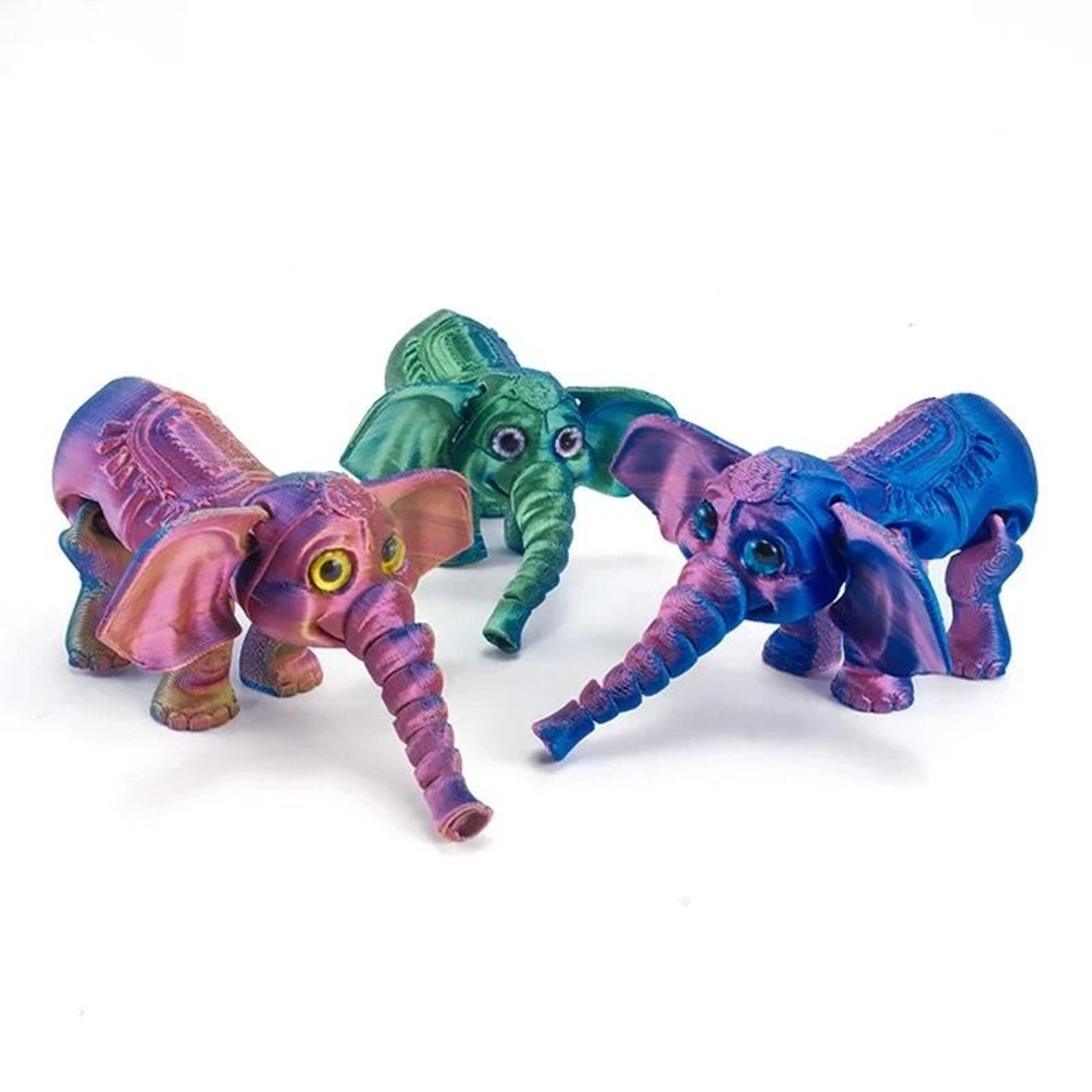 articulated elephant figurine 3d printed collectible desktop decor