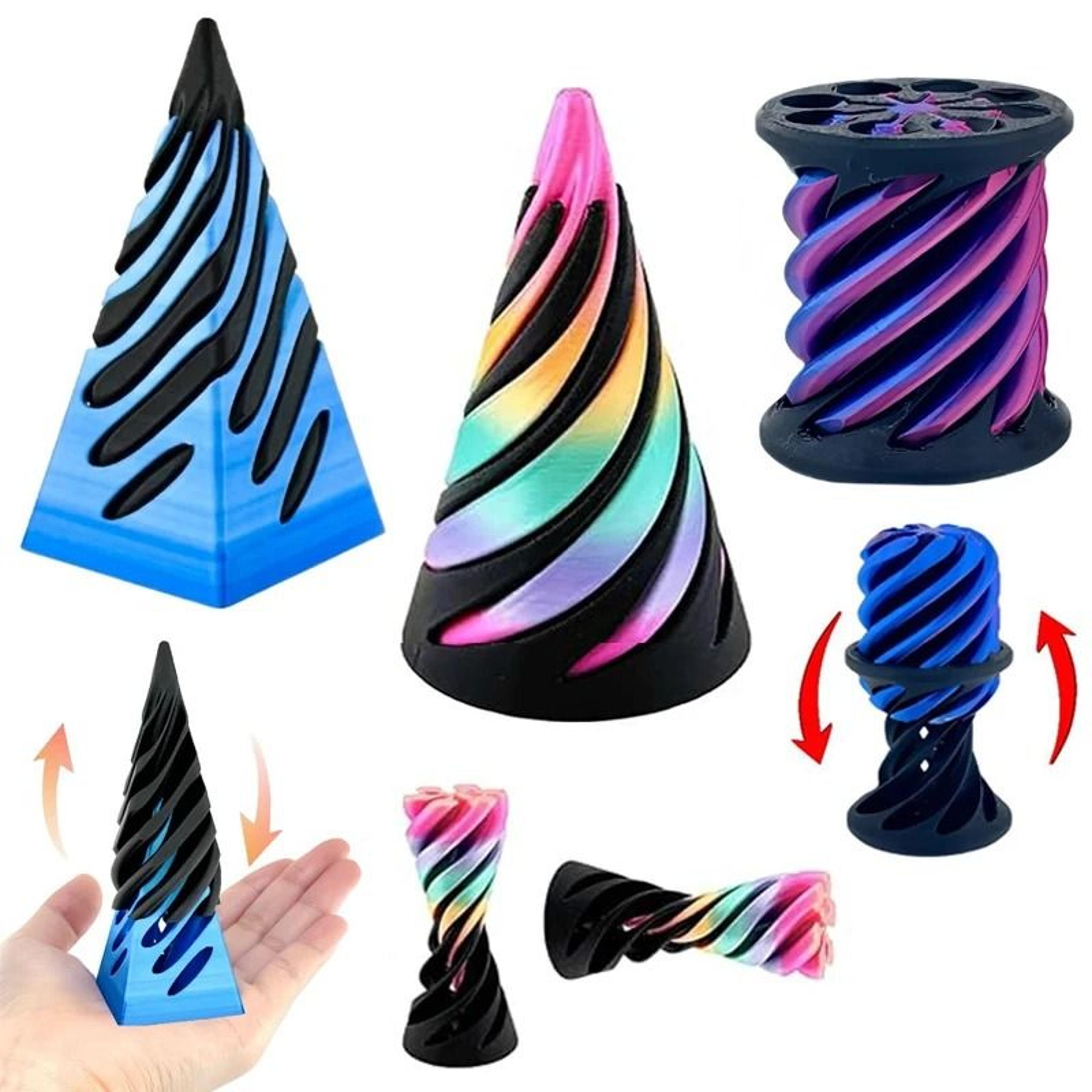 3d printed spiral cone fidget toy impossible pyramid desk puzzle