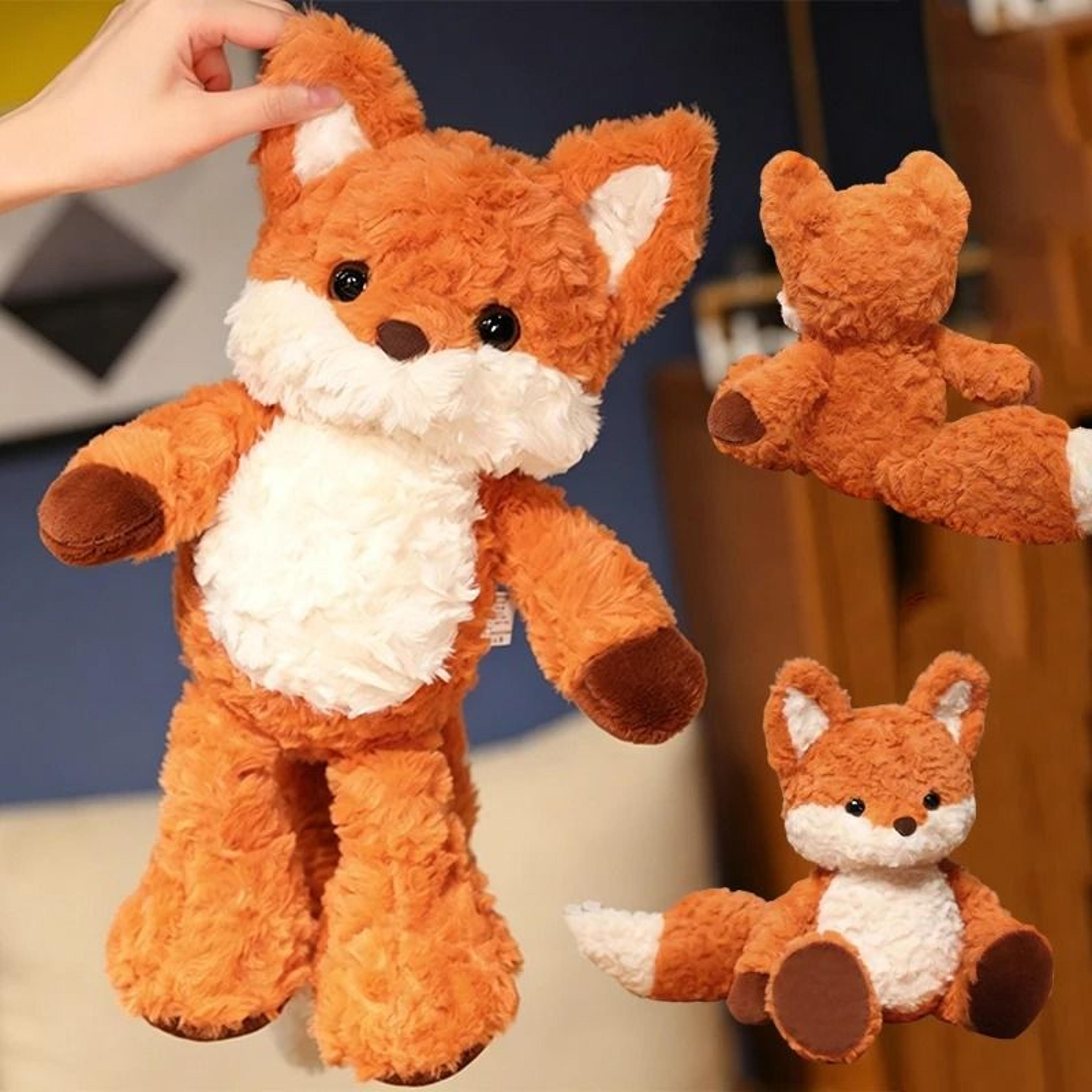 fluffy fox plush toy soft stuffed animal doll