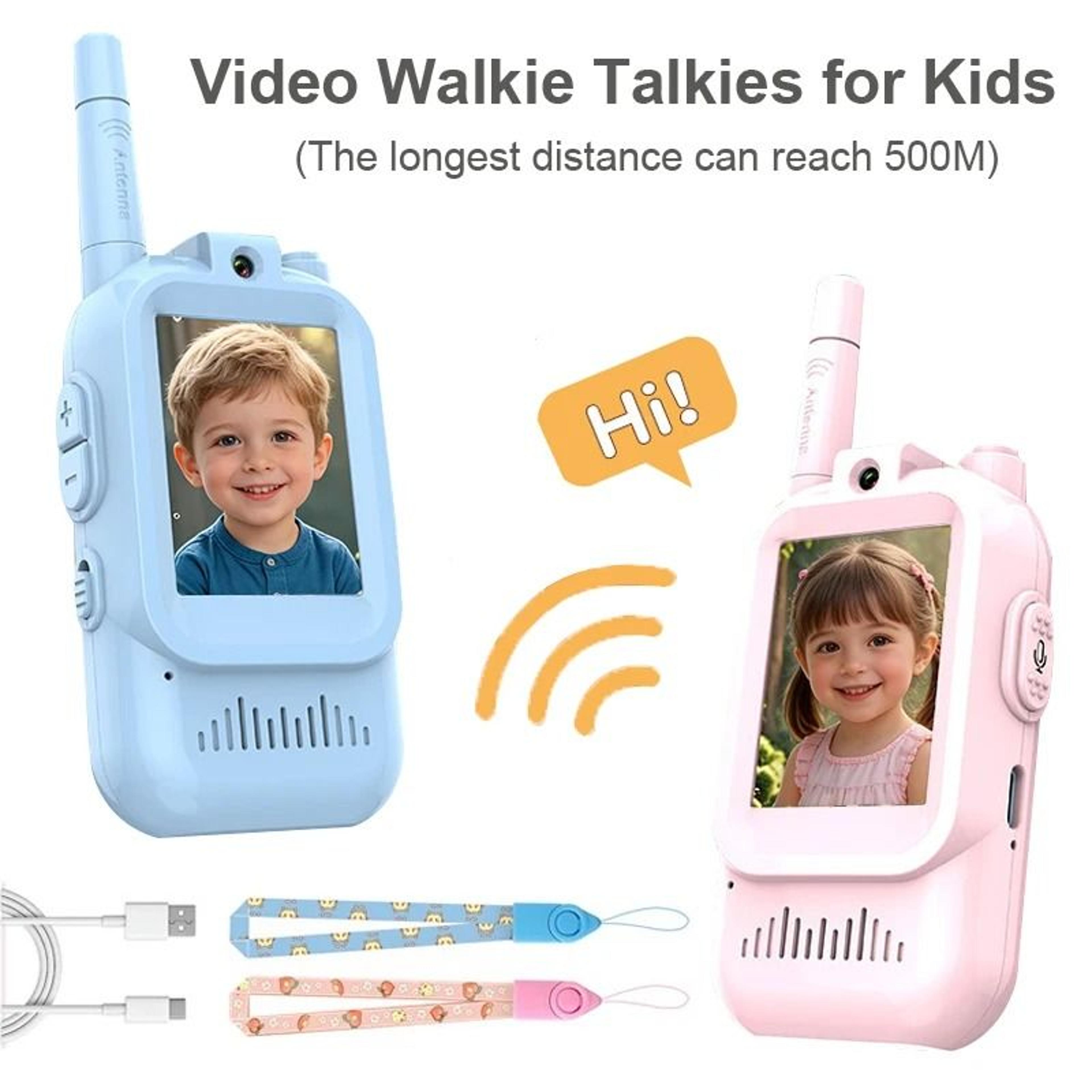 kids video walkie talkie set rechargeable two way communication toy