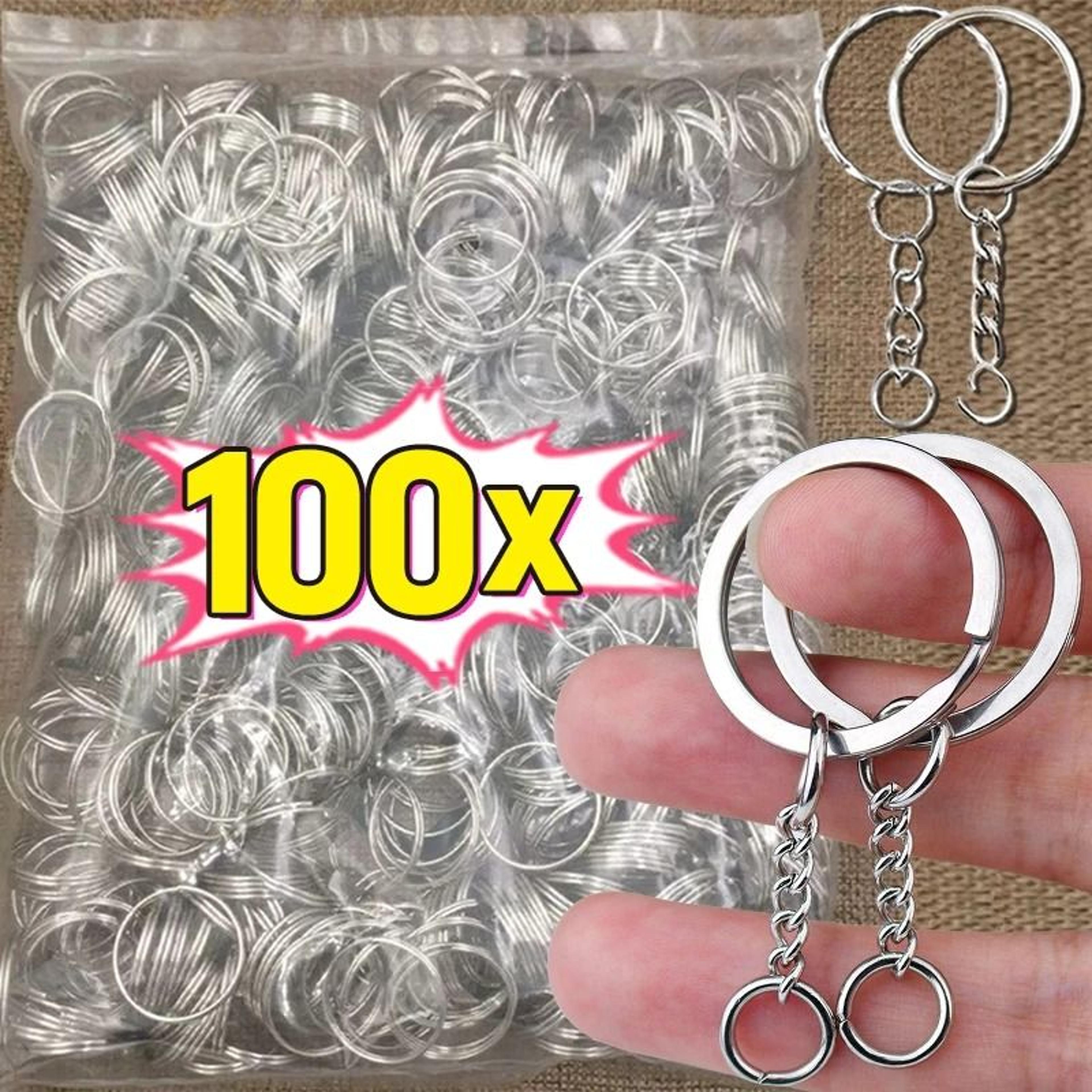stainless steel key ring set with split rings and lobster clasps