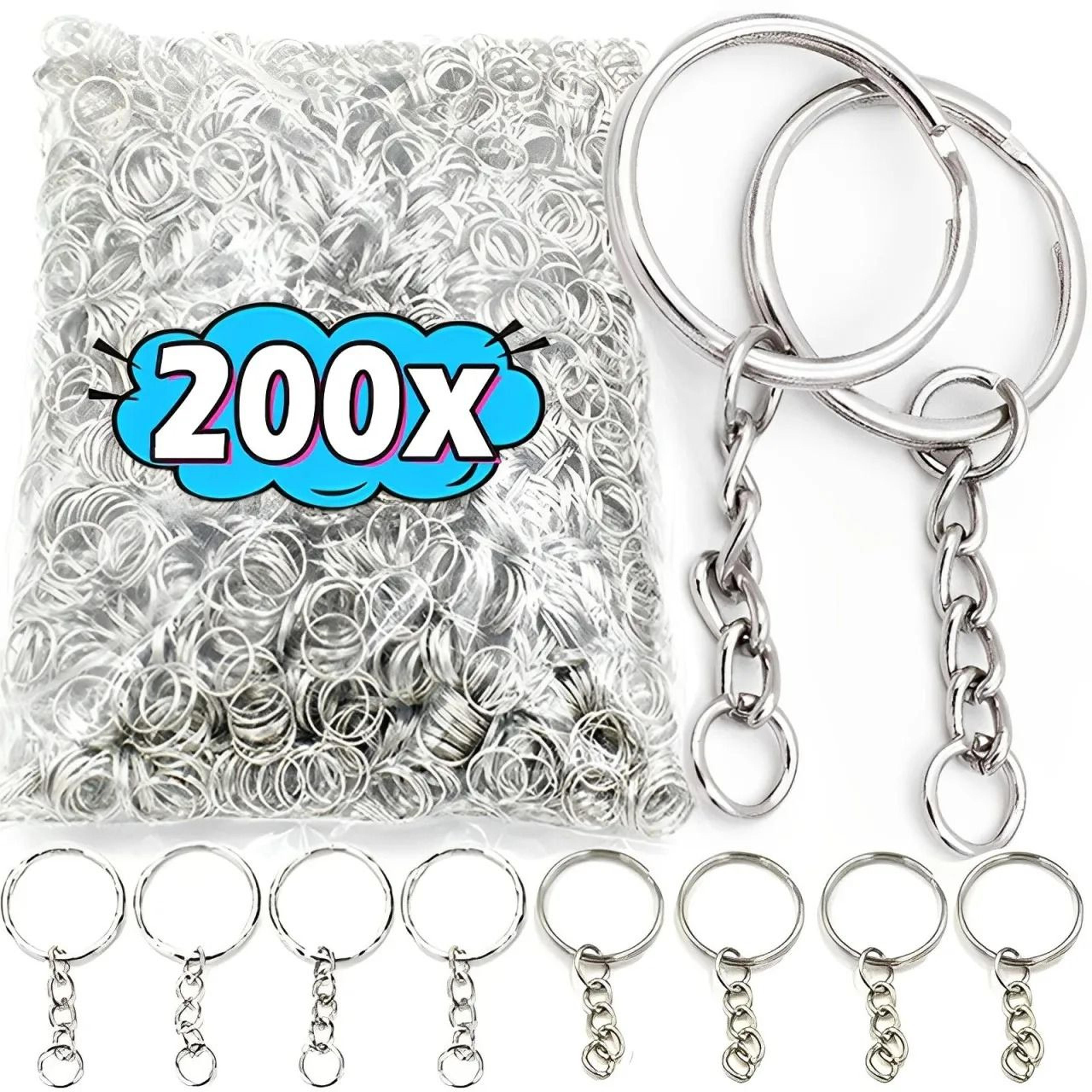silver keychain rings with chain diy keyring hardware accessories