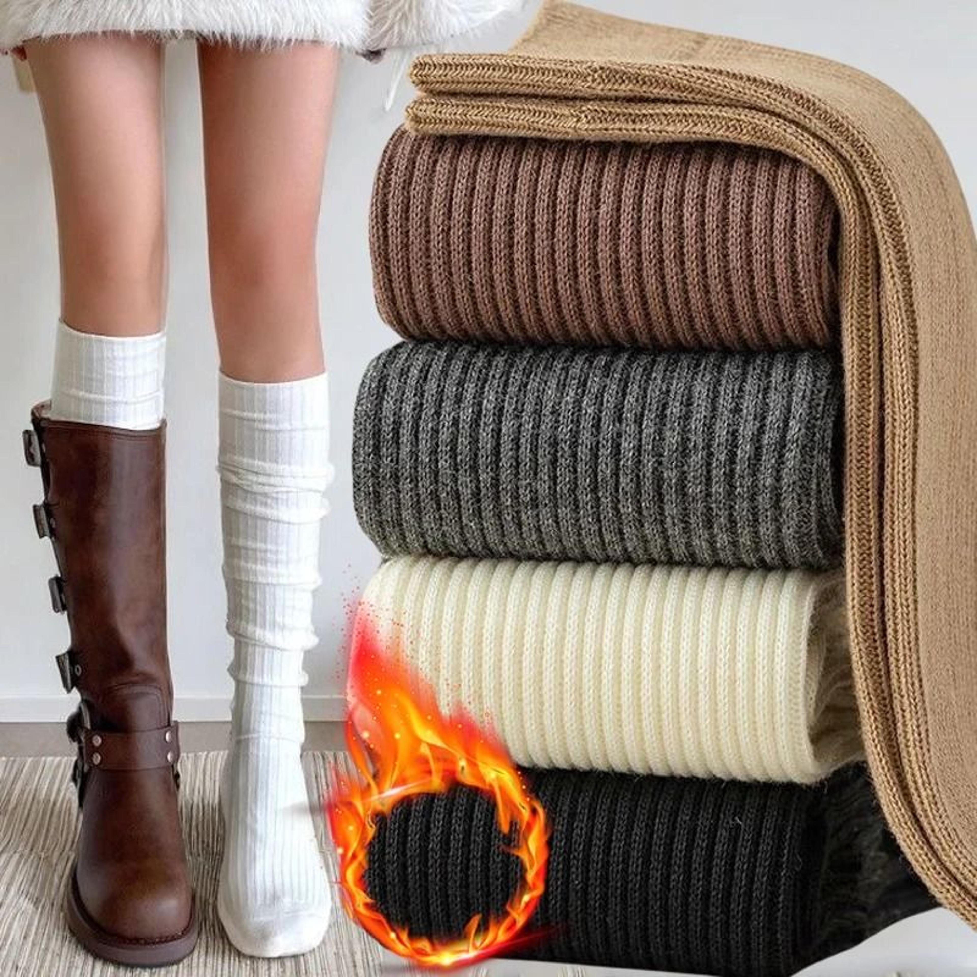 womens knee high wool blend socks soft warm winter stockings