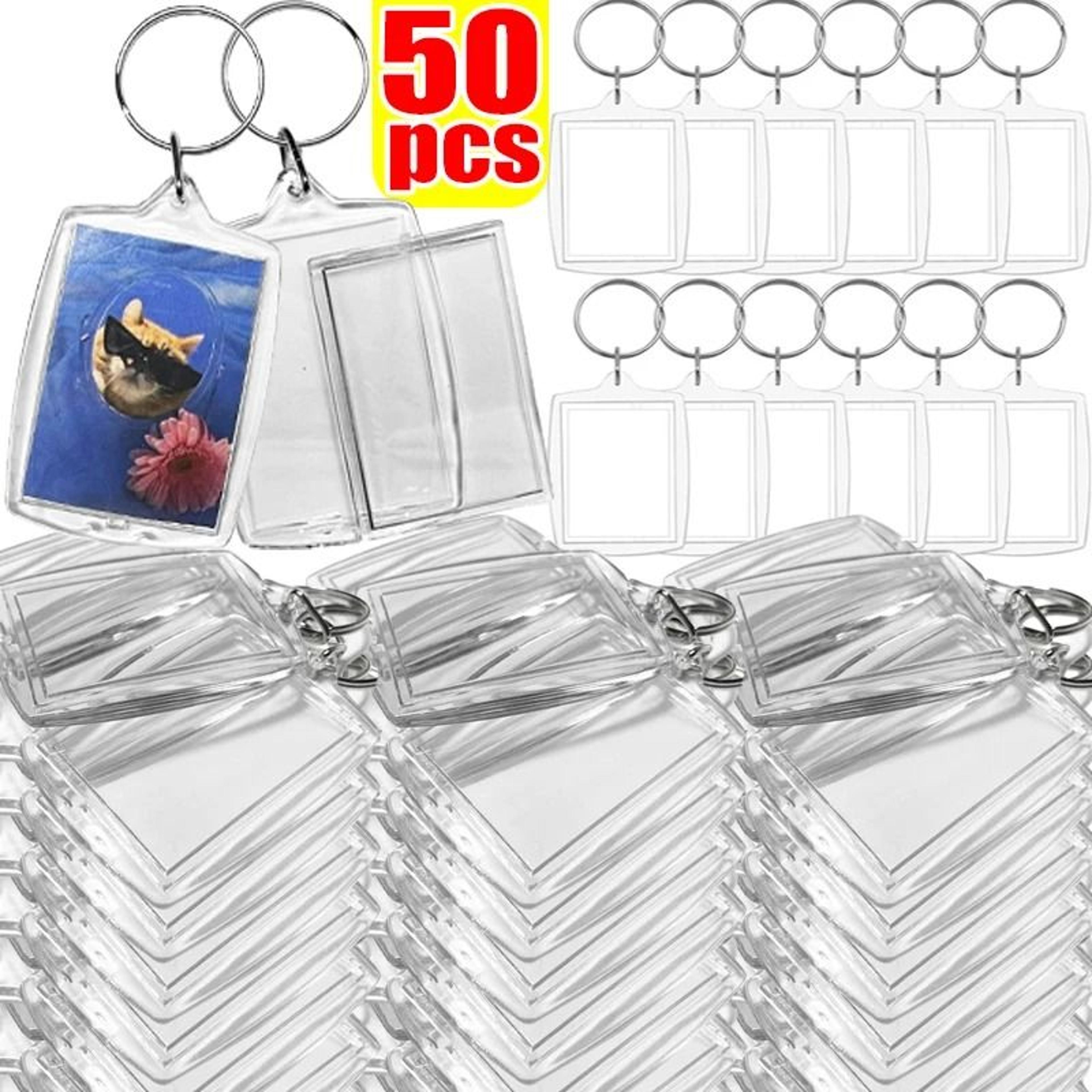acrylic photo keychain blank insert frame with tassel custom picture holder