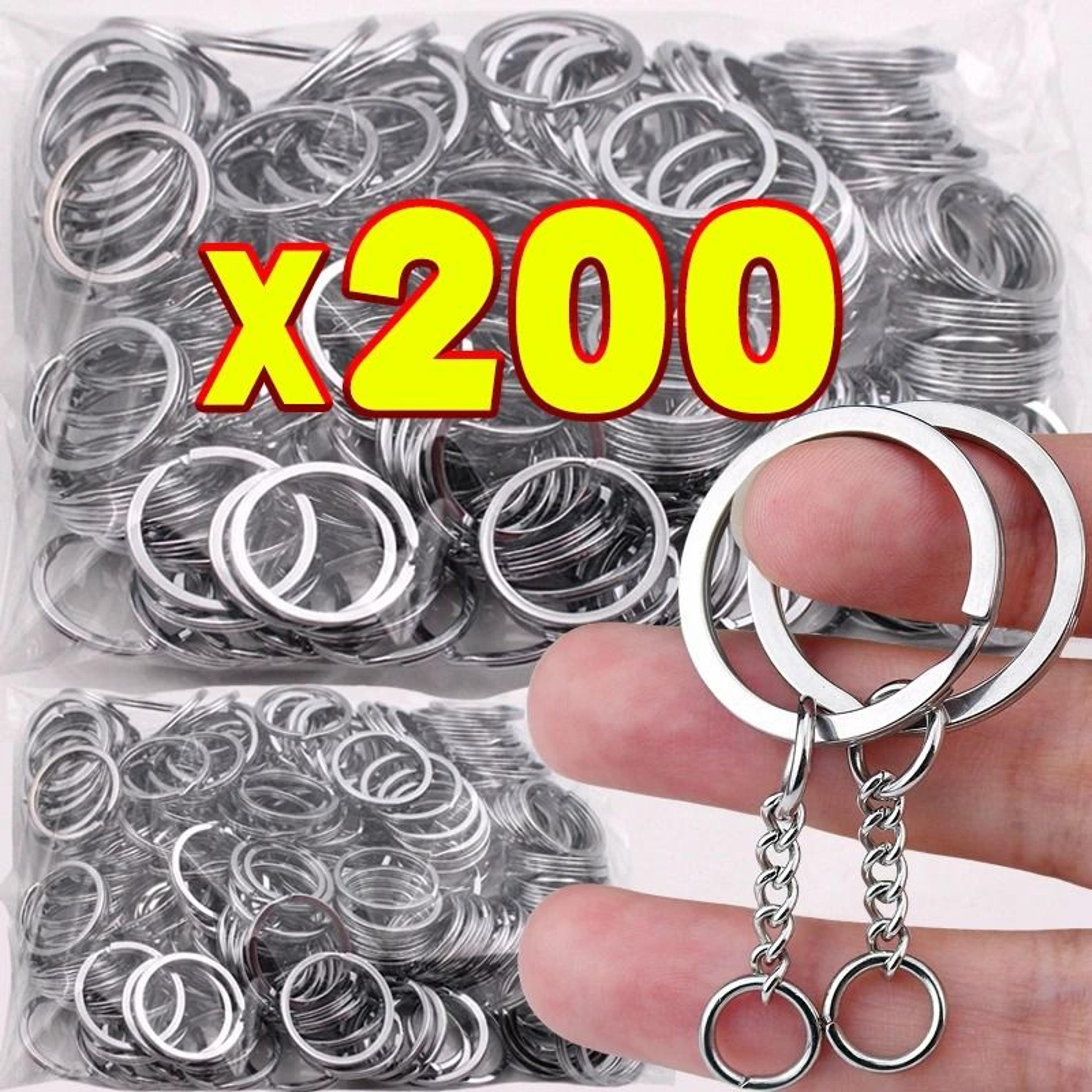 stainless steel keychain hardware set with split rings lobster clasps and chains