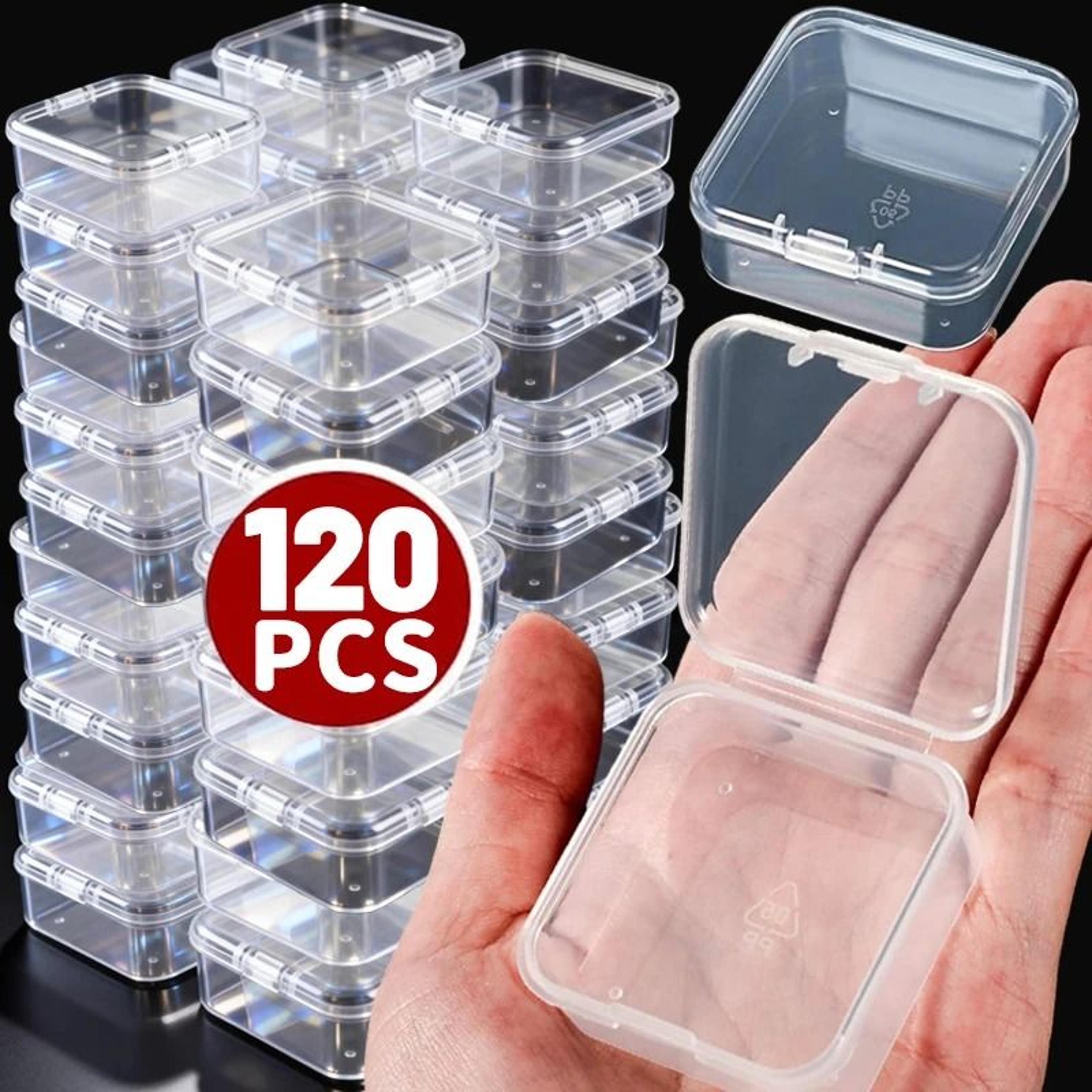 clear plastic storage containers with hinged lids for crafts and jewelry