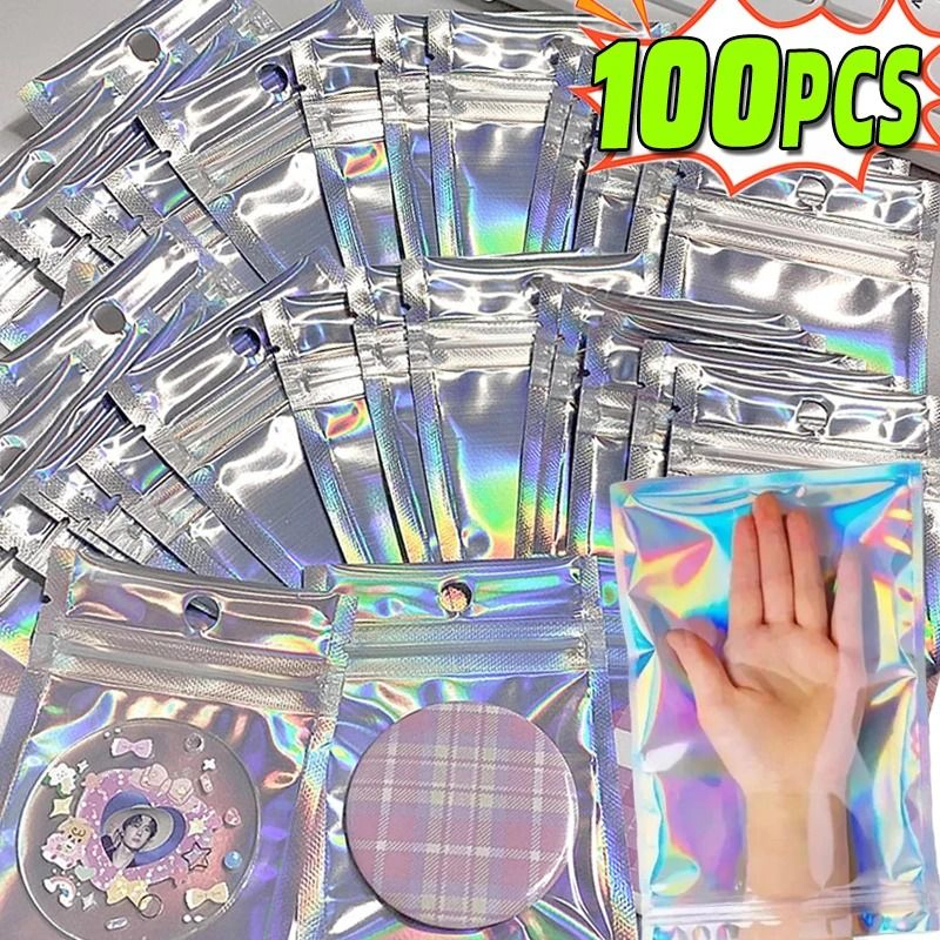 holographic resealable packaging bags for jewelry candy gifts and small item storage