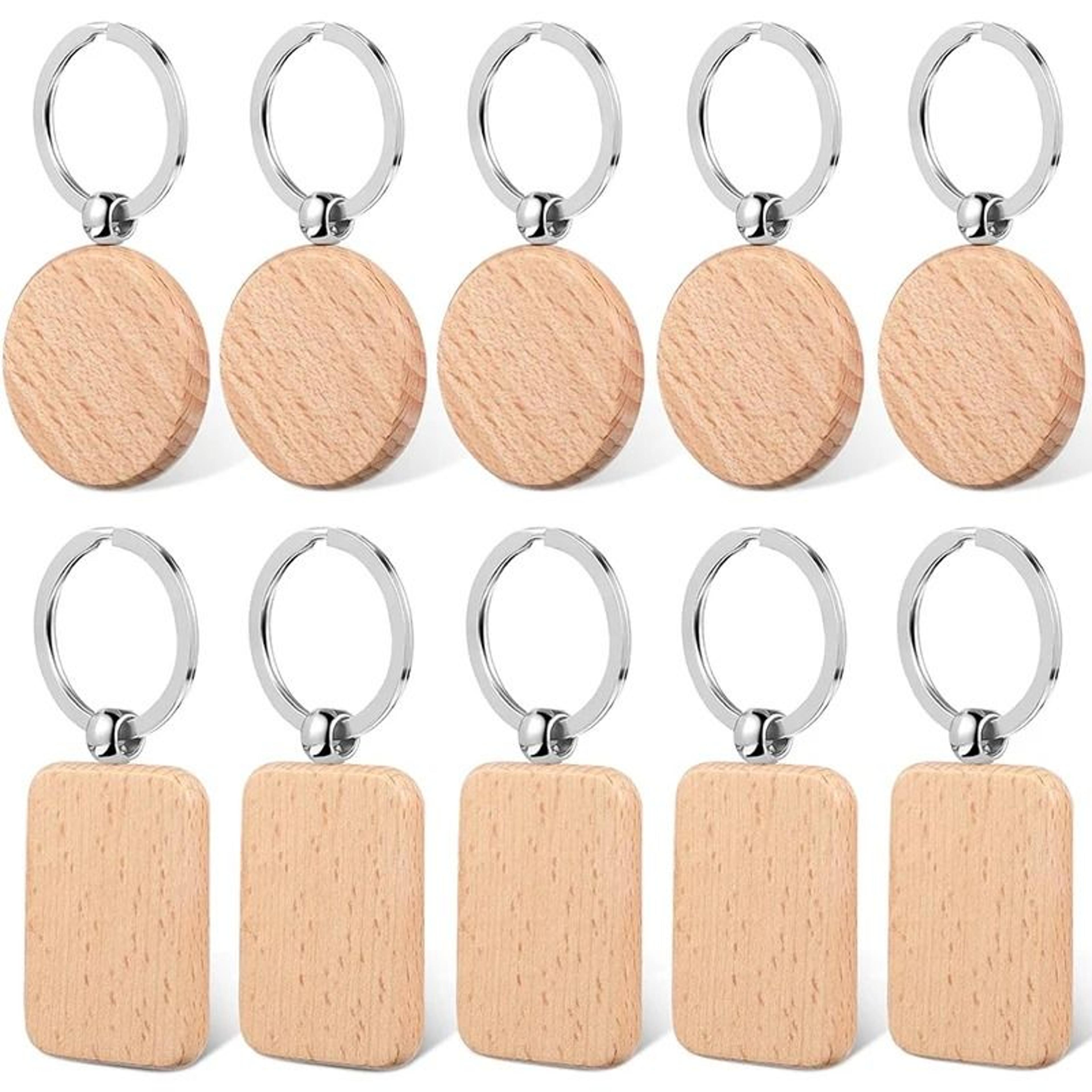 rounded rectangle wooden keychain blanks for diy painting engraving and personalized crafts
