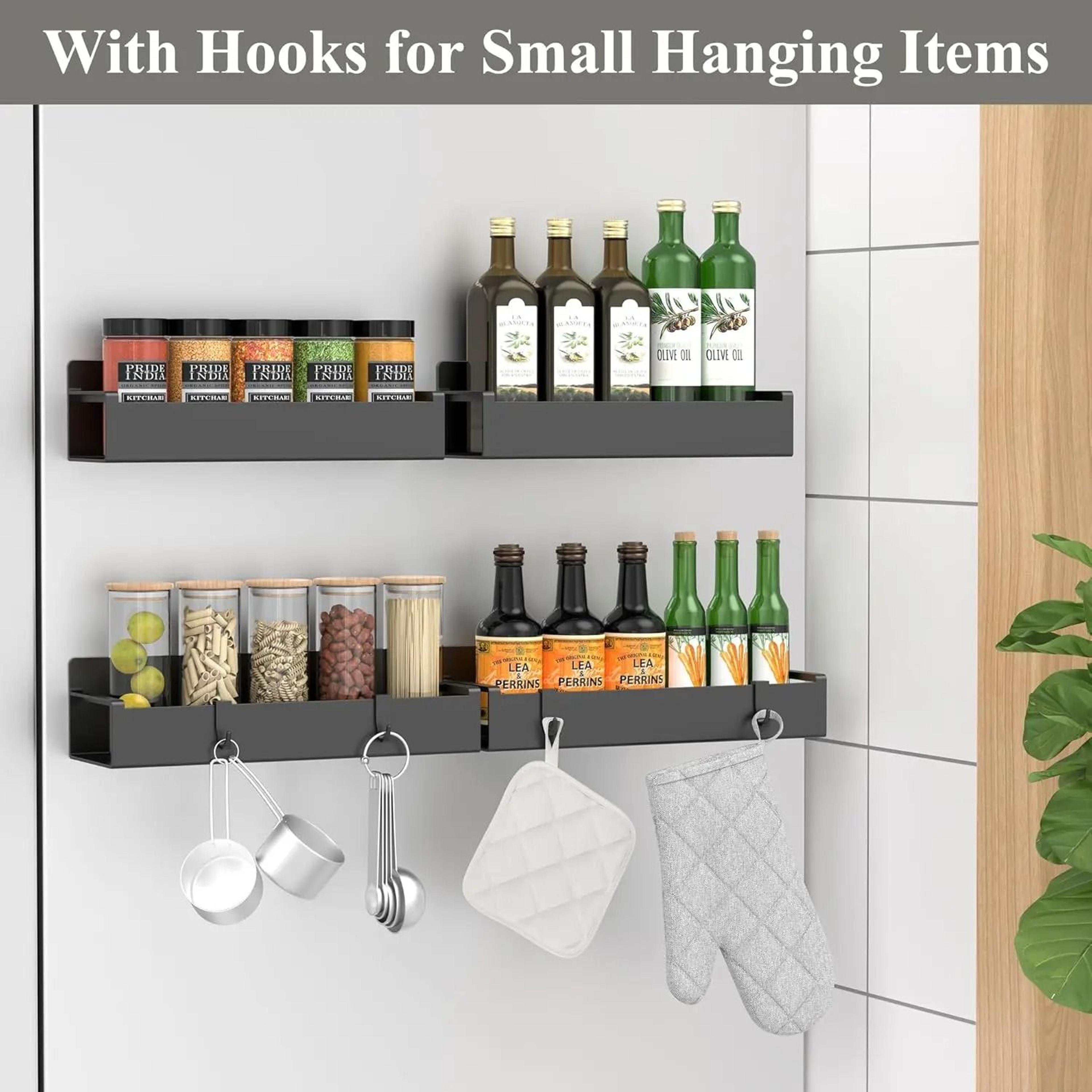magnetic spice storage rack for refrigerator and oven multifunctional metal kitchen organizer shelf