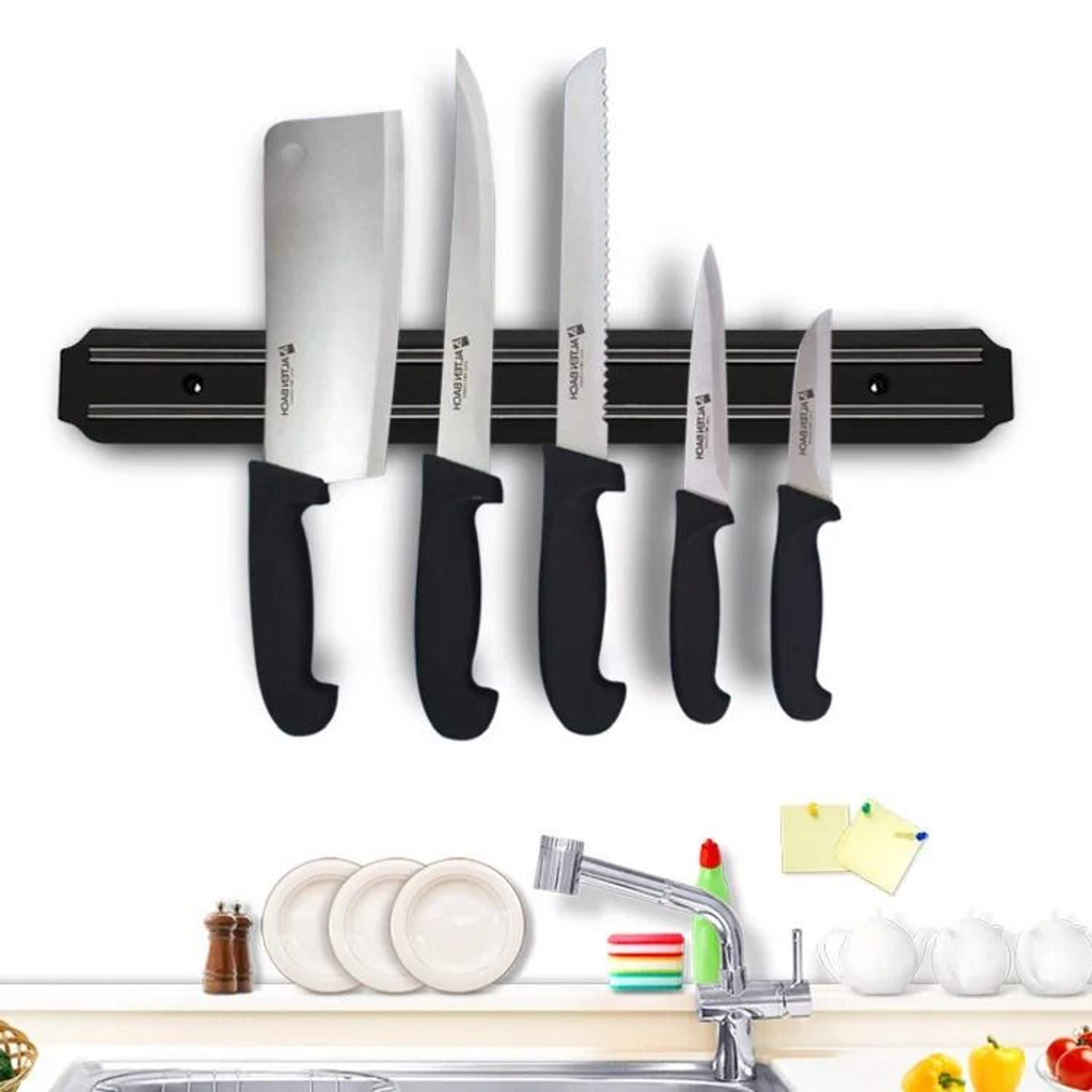 magnetic knife holder strip wall mounted stainless steel knife rack for kitchen knives utensils and tools
