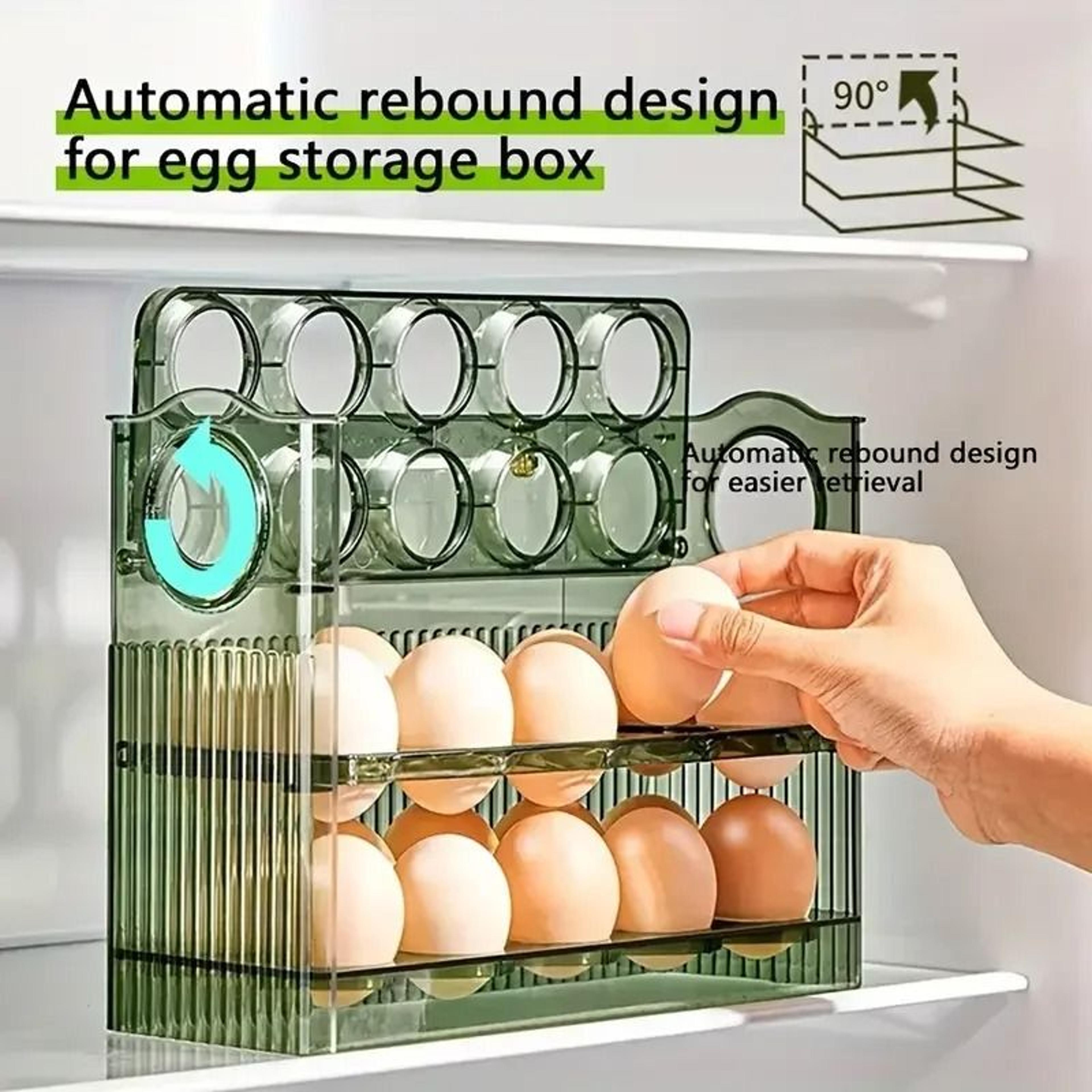 refrigerator side door egg storage box reversible egg organizer tray space saving fridge egg holder