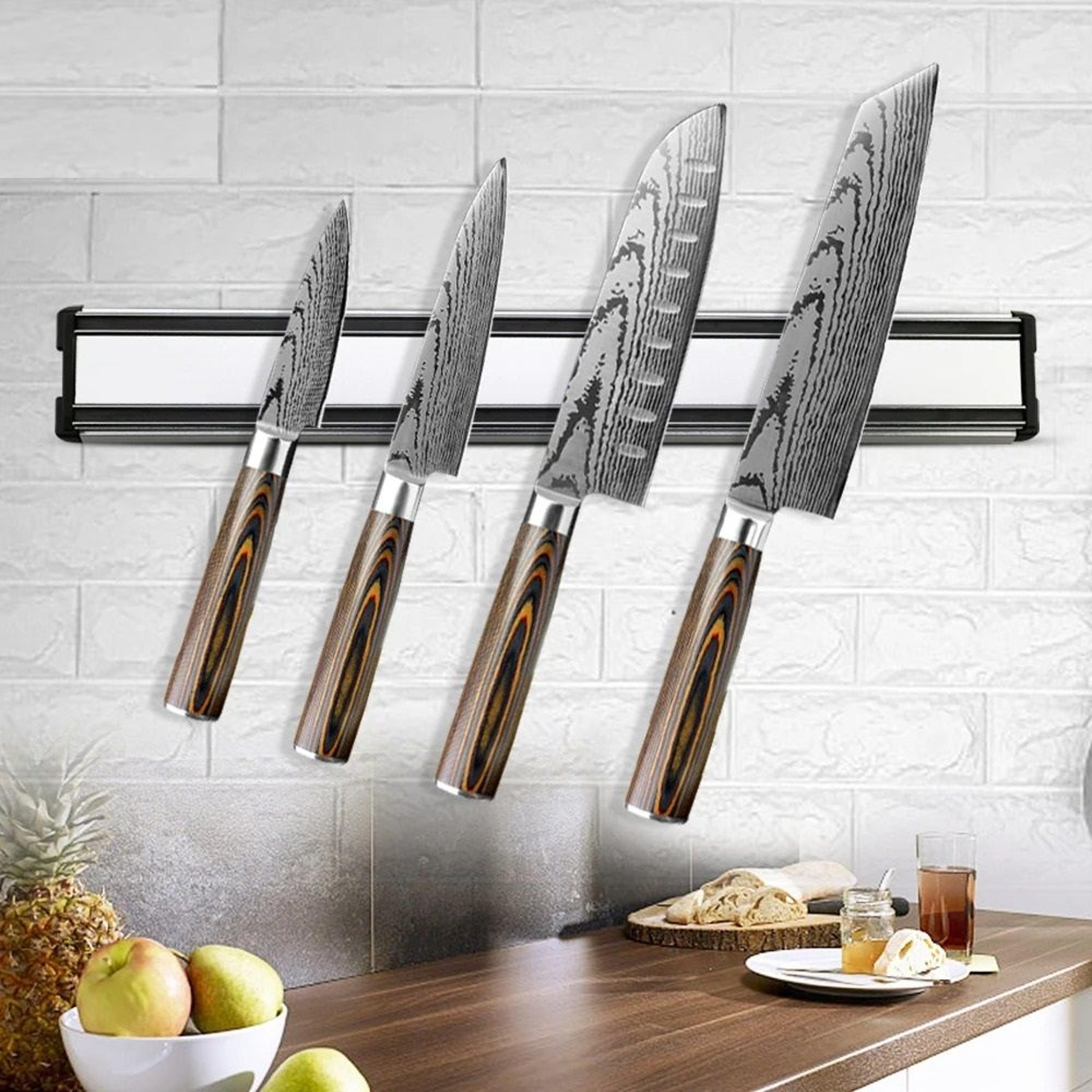 strong magnetic knife holder strip wall mounted stainless steel kitchen knife organizer rack
