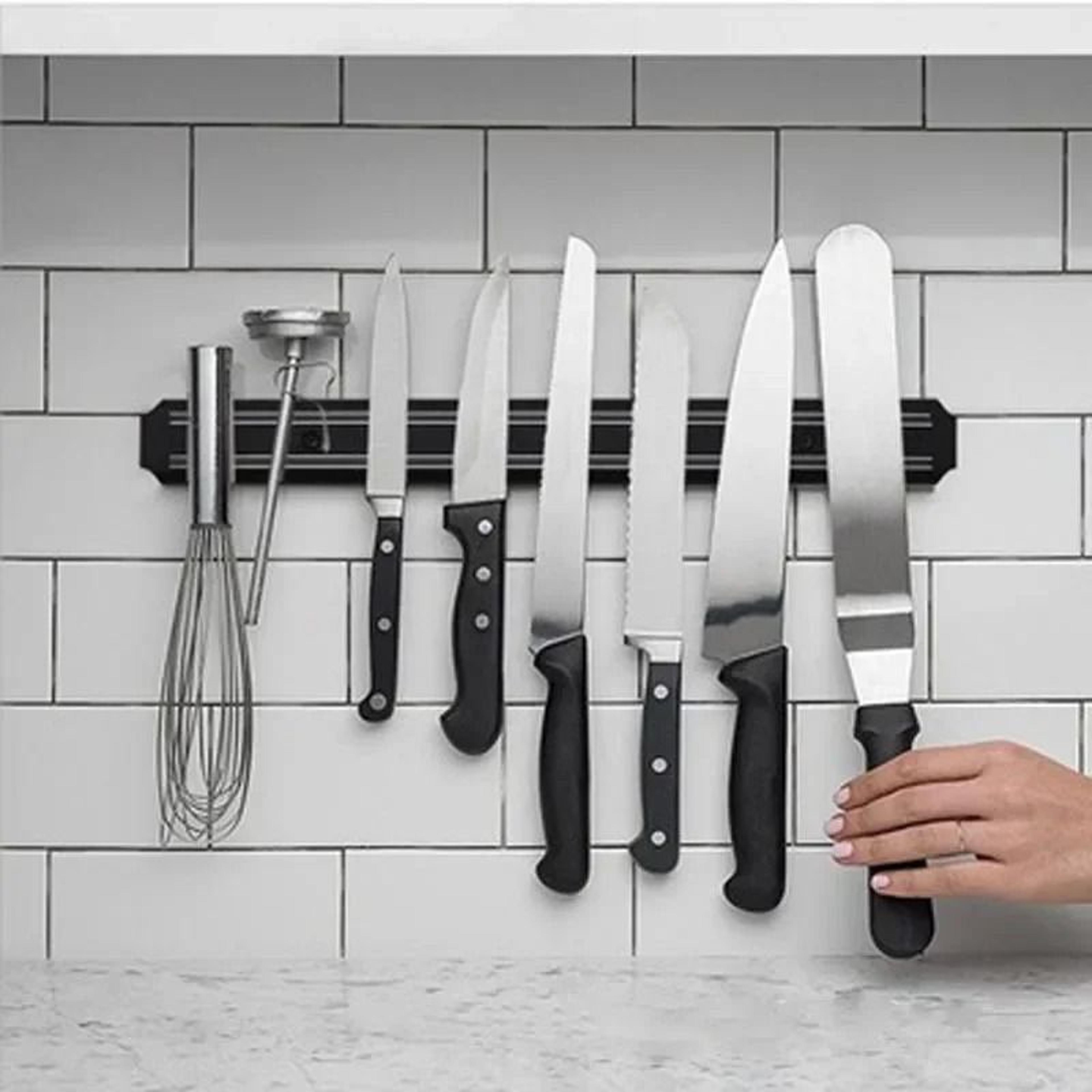 magnetic stainless steel knife holder wall mounted kitchen organizer