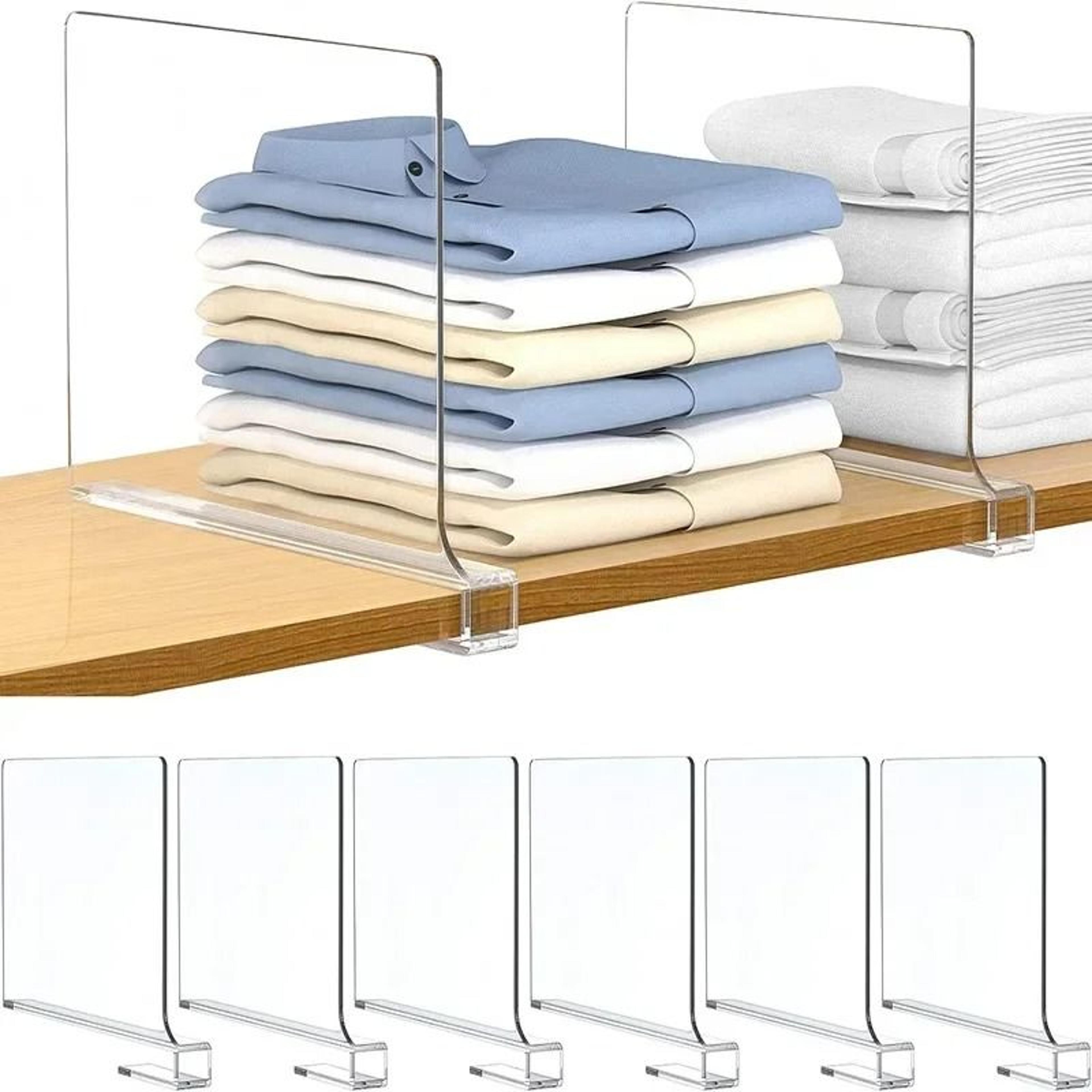 transparent closet shelf dividers wardrobe and cabinet organizer set