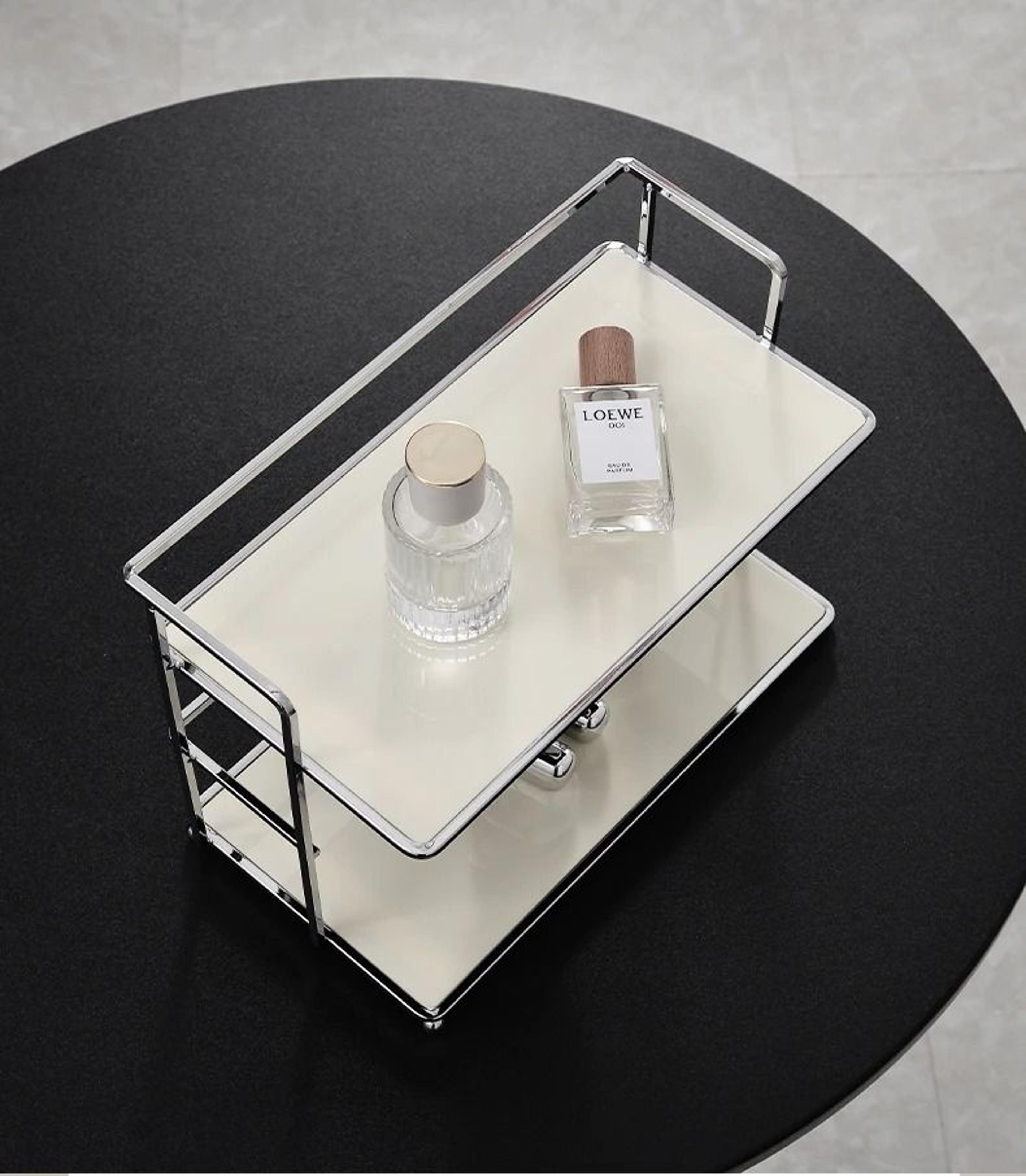 double layer acrylic cup organizer countertop storage rack for mugs and cosmetics