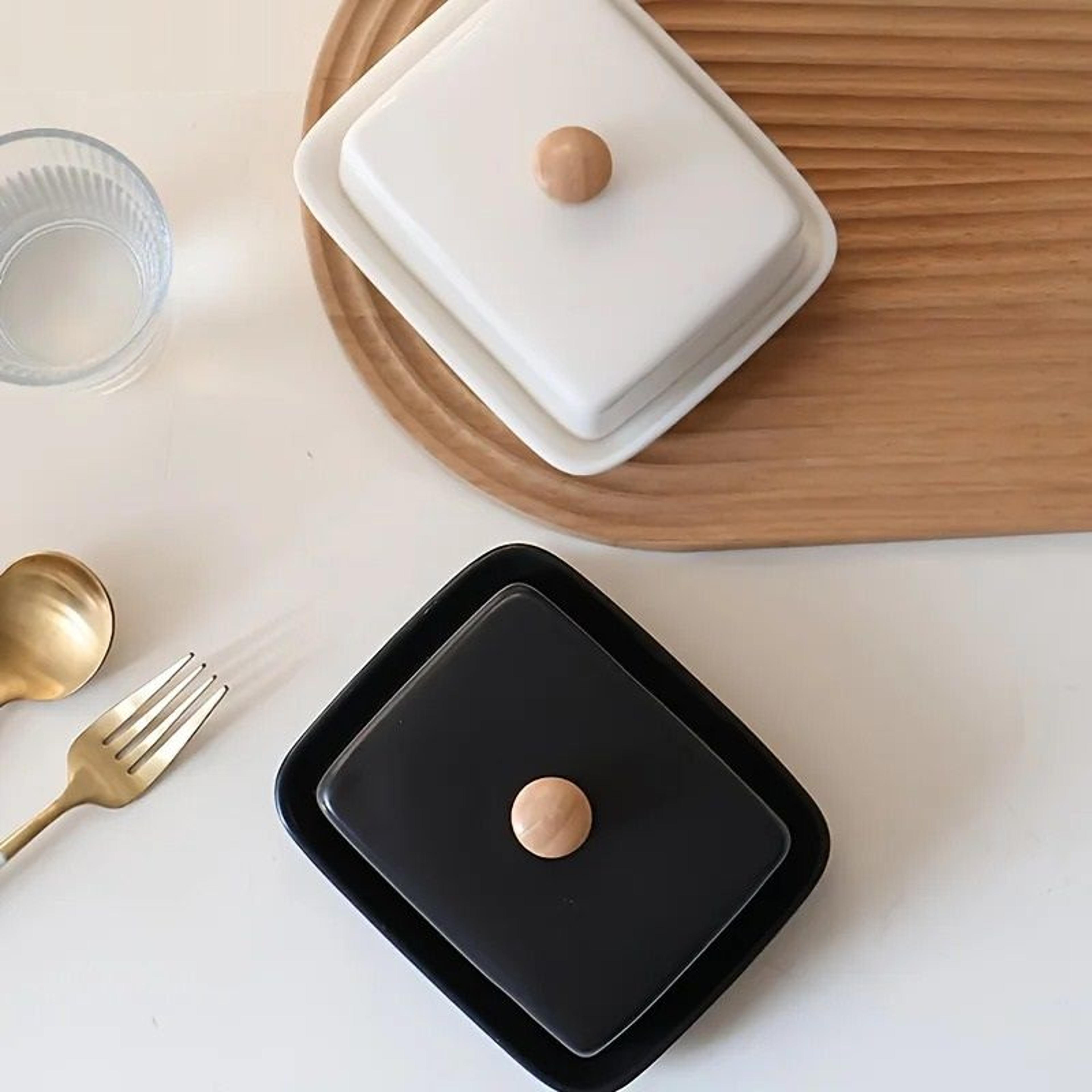 ceramic butter dish with airtight lid elegant kitchen butter keeper