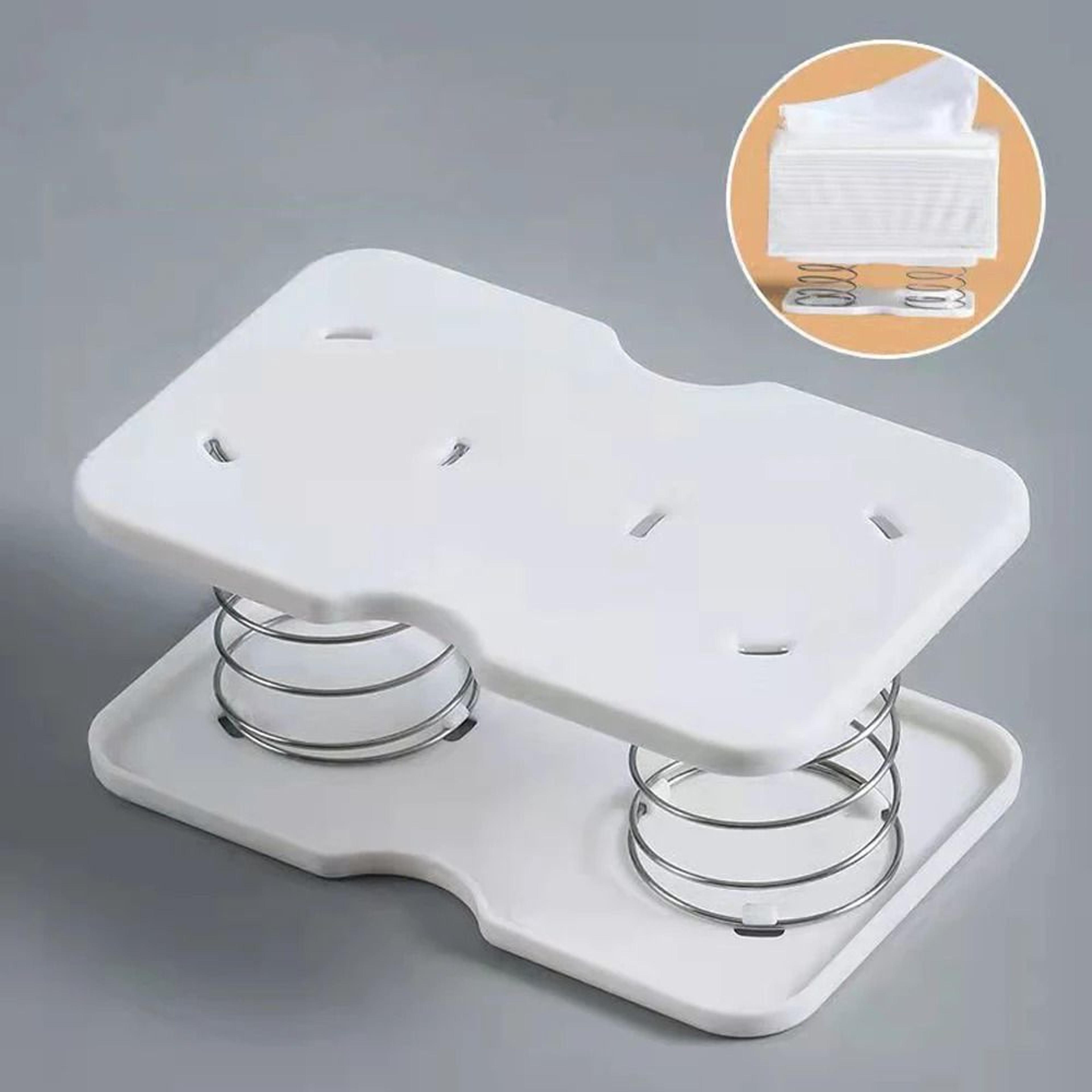 spring loaded tissue box holder with automatic lift tissue dispenser for home, office & bathroom