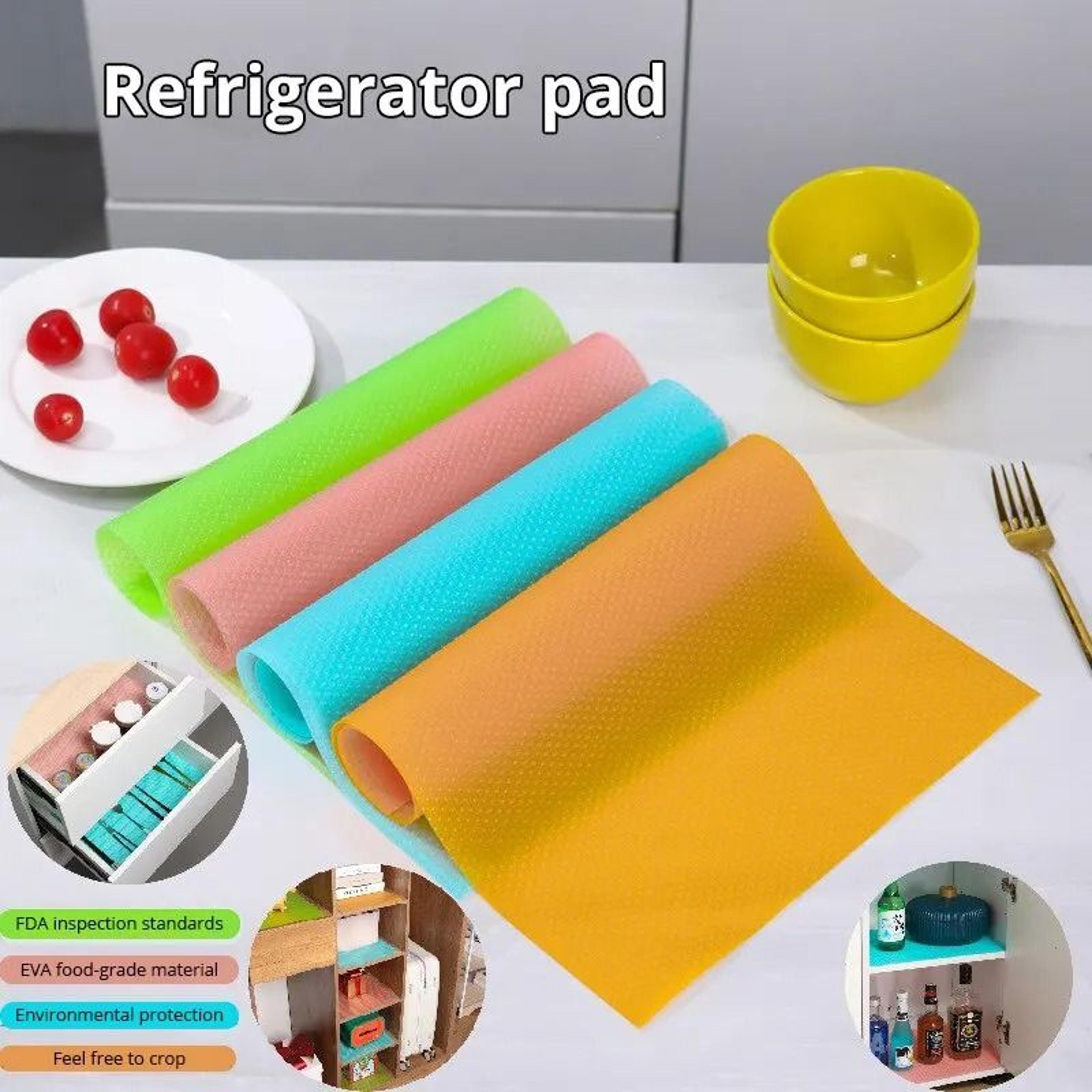 4 pack refrigerator shelf liners for drawers, cabinets & kitchen storage protection