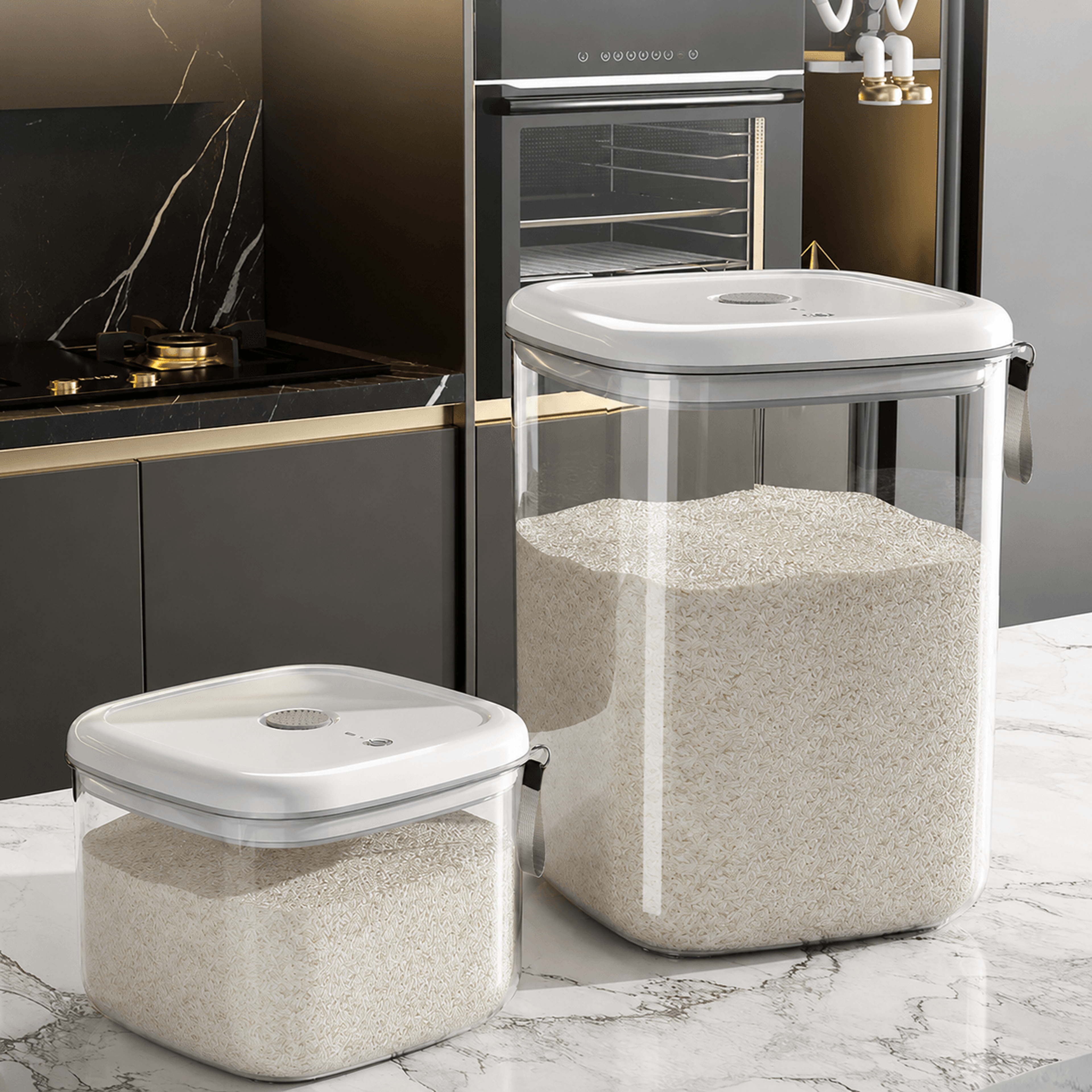 airtight rice storage container with moisture-proof seal & large capacity grain storage