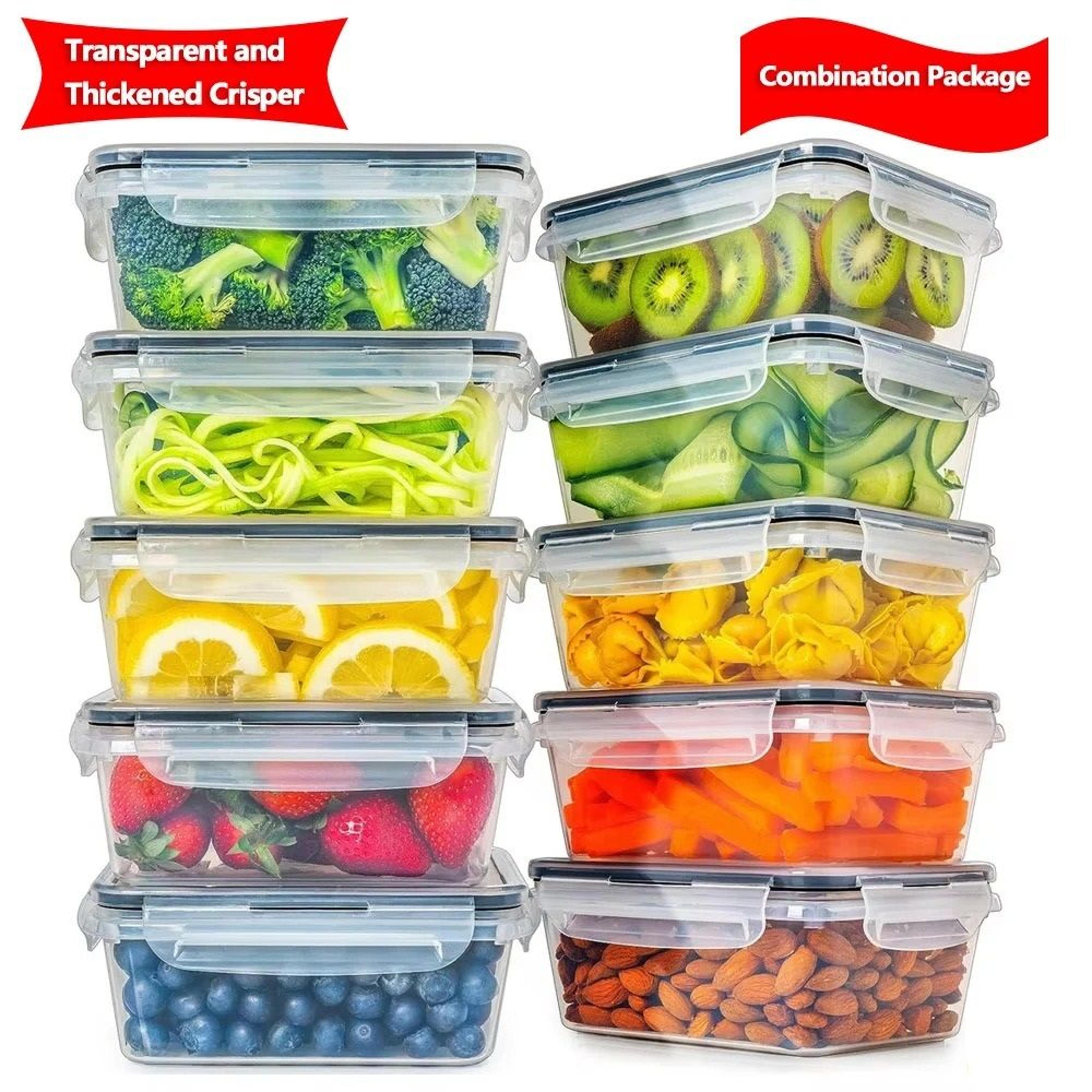 4-piece airtight food storage container set with easy snap lock lids for pantry & kitchen organization