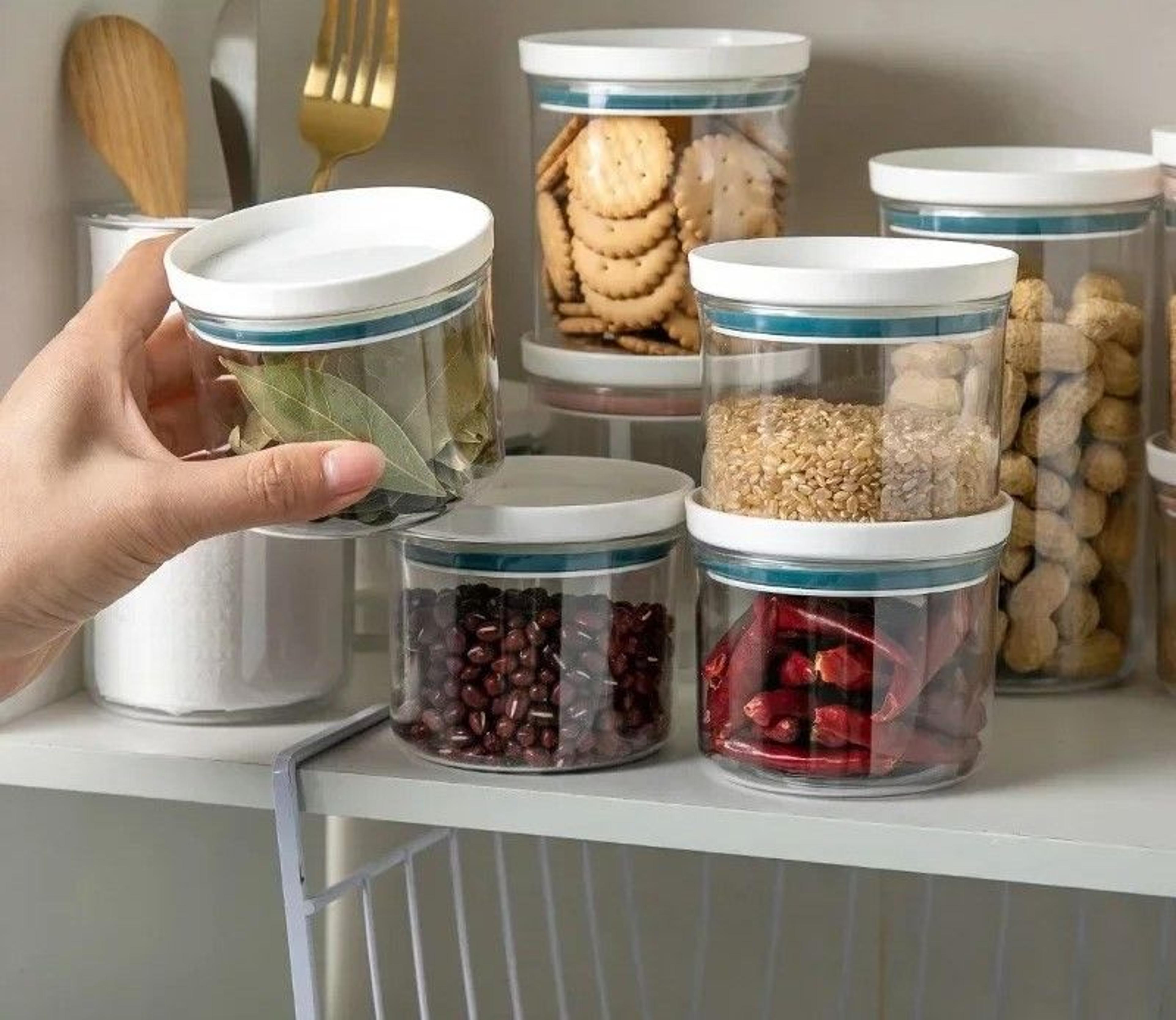 airtight pantry storage jar with sealing lid for coffee, snacks & dry food organization