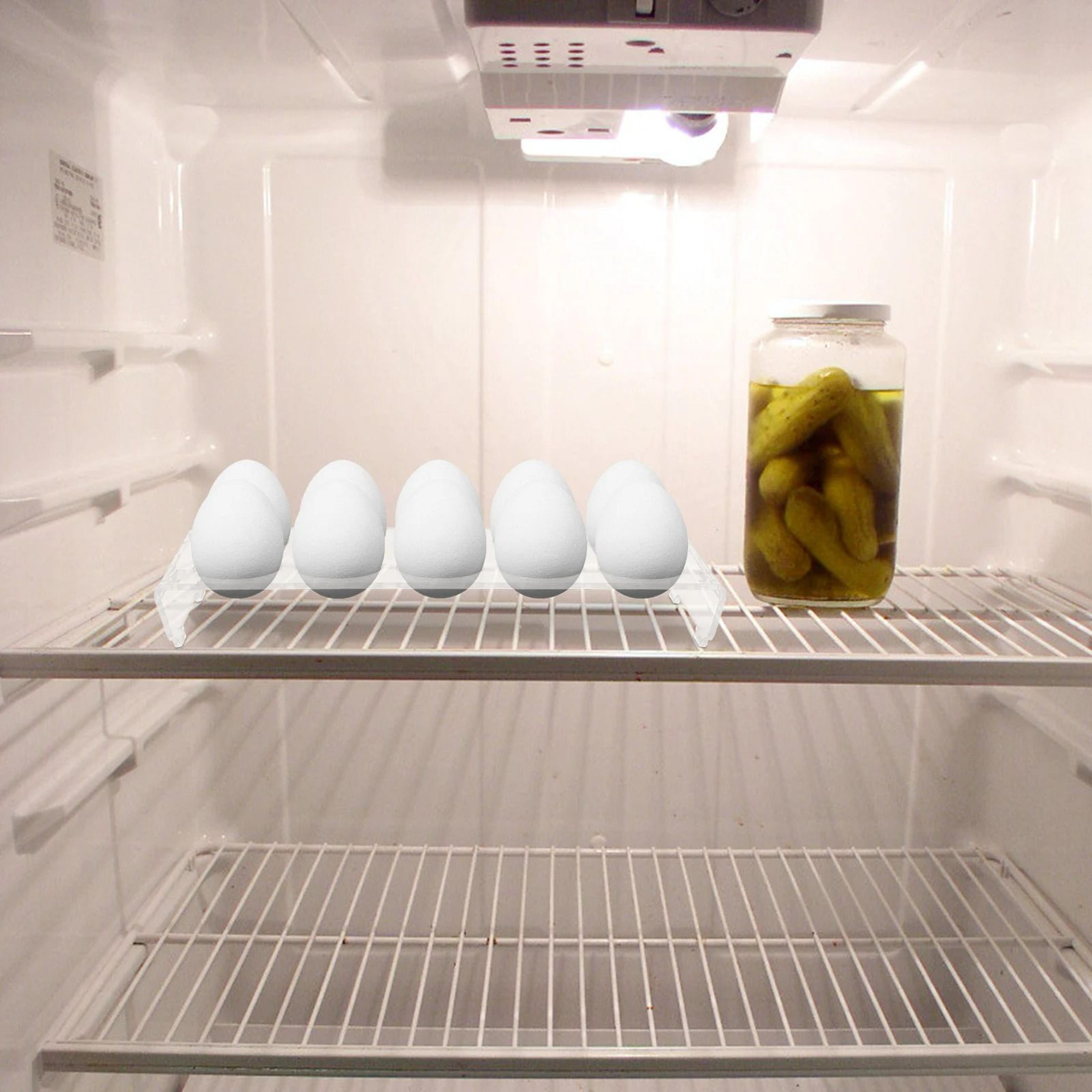 clear acrylic refrigerator egg organizer bin with automatic rolling storage rack