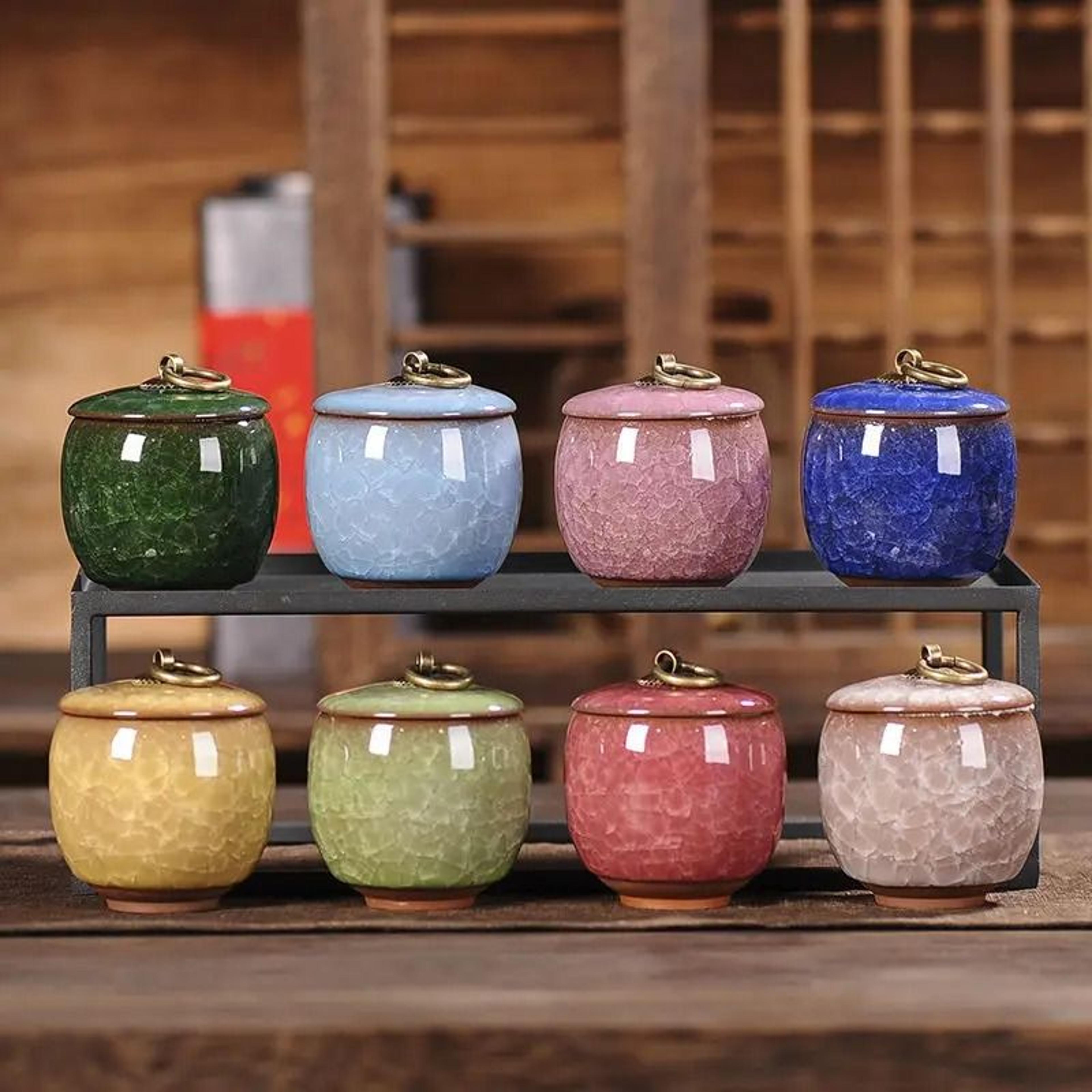 portable airtight tea coffee sugar storage jar with lid kitchen storage container