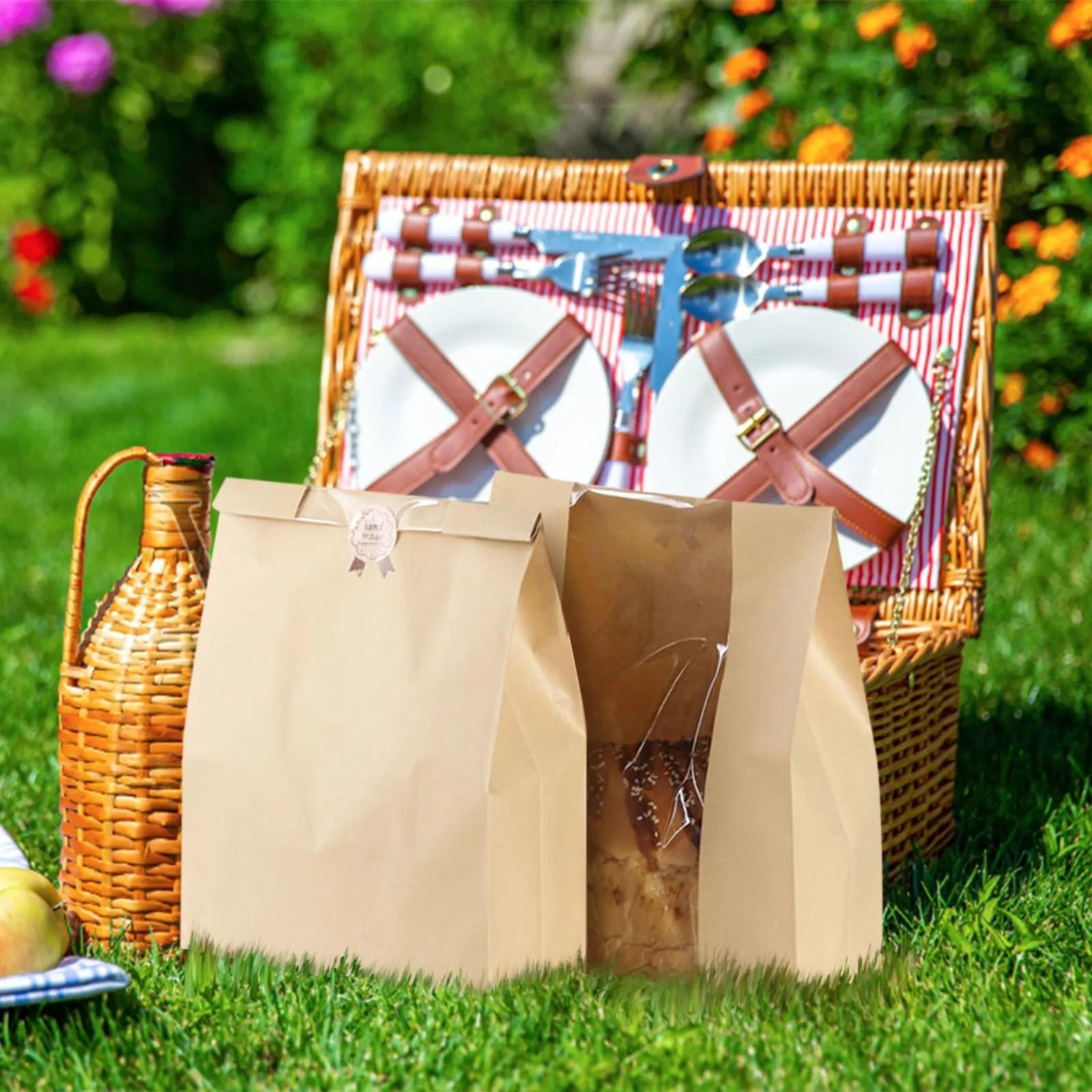 large paper bread bags with window bakery packaging bags for bread cookies and pastries