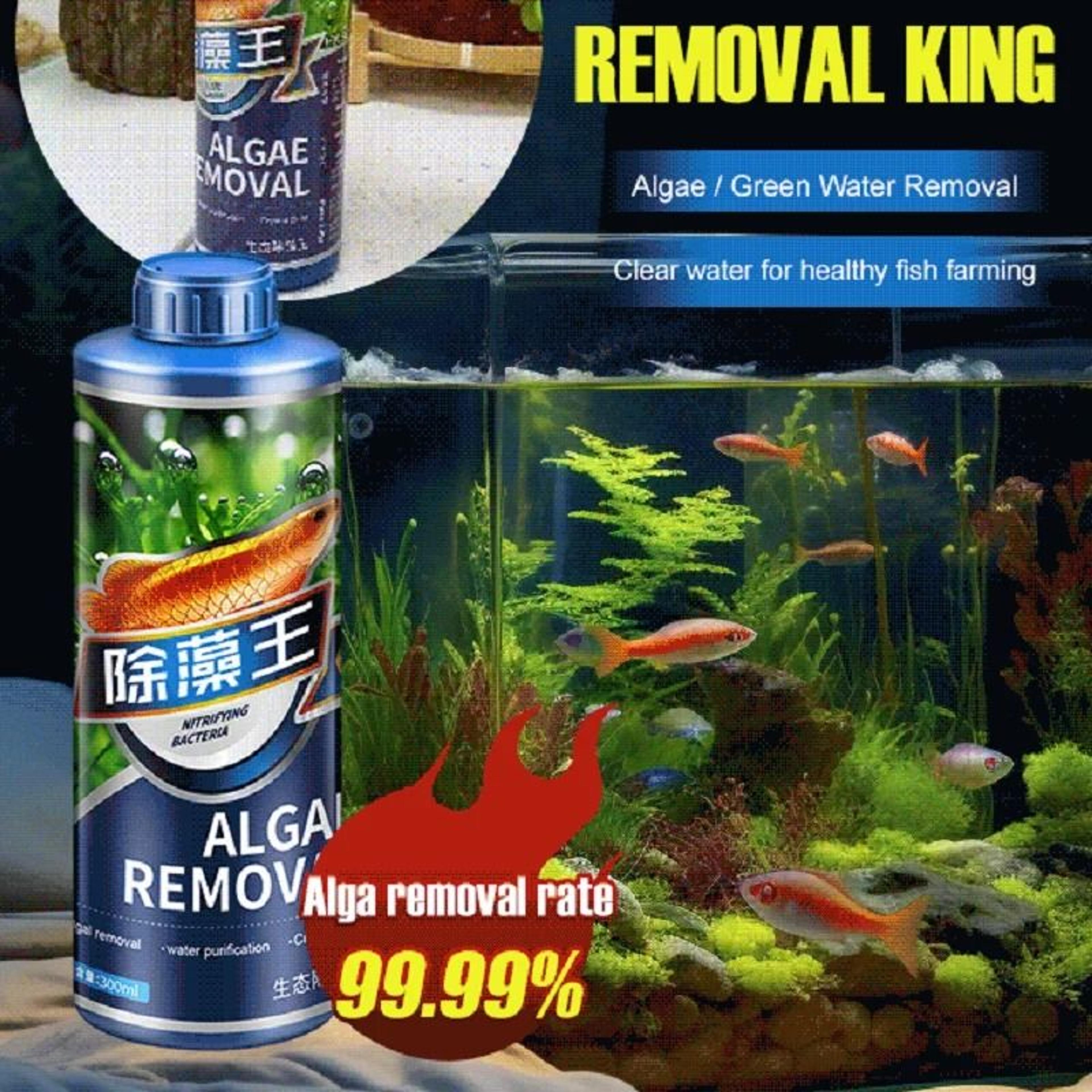 aquarium algae remover 10.1 oz fish tank water clarifier and moss cleaner