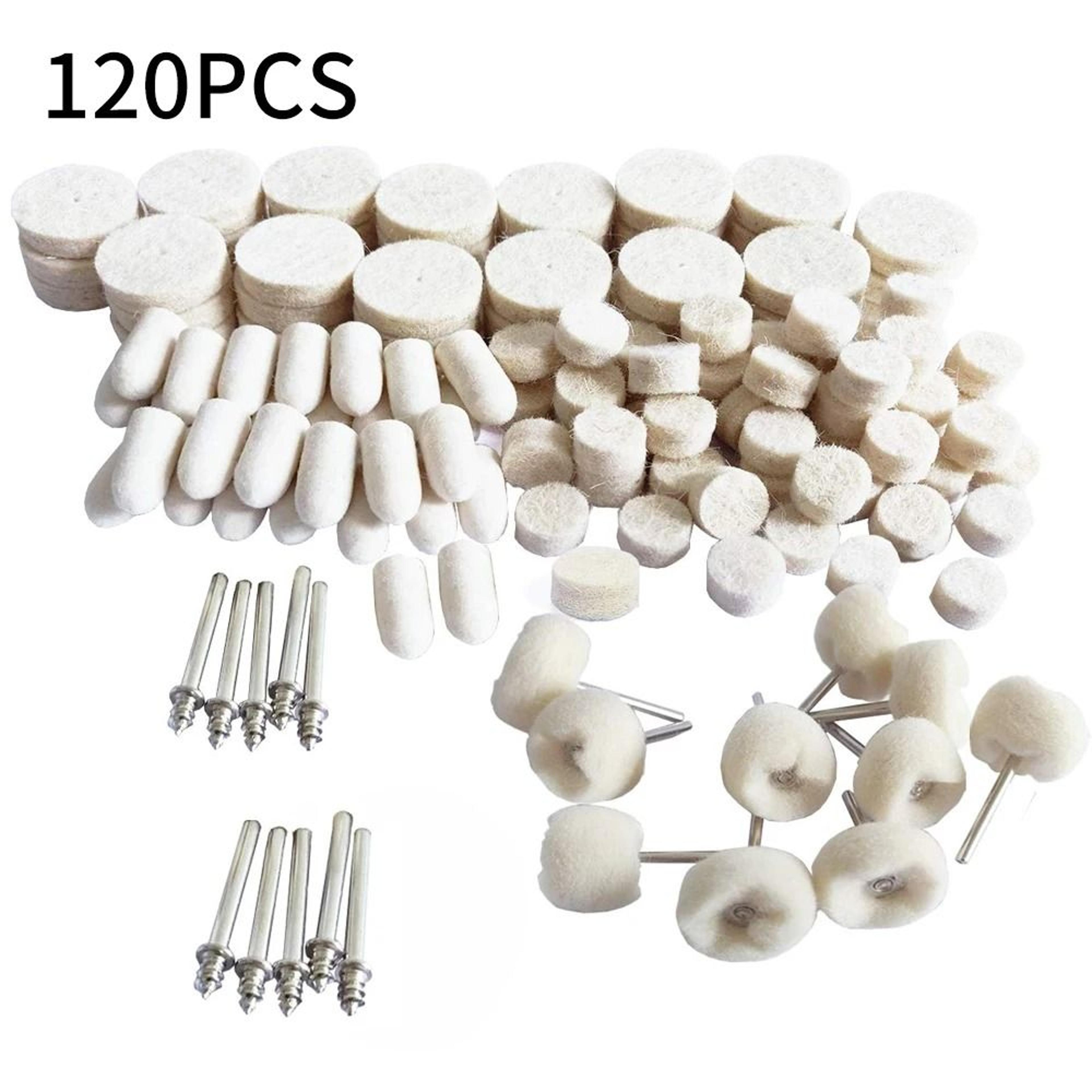 120 piece wool felt polishing wheel set for rotary tools